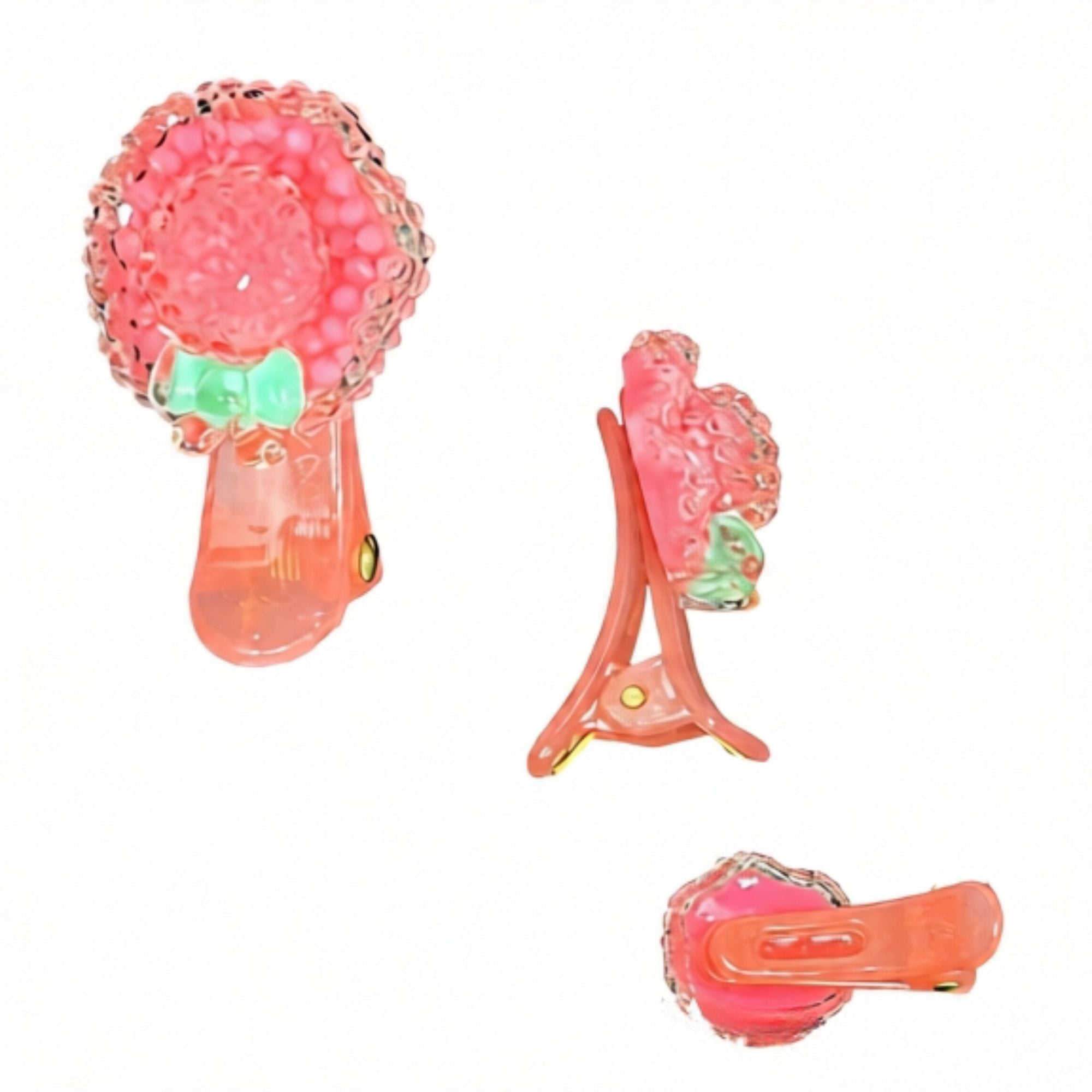 Elegant Acetate Floral Charm Duckbill Hair Clips for Kids 3 Pack Hair Pins, Claws & Clips lifestyle use image
