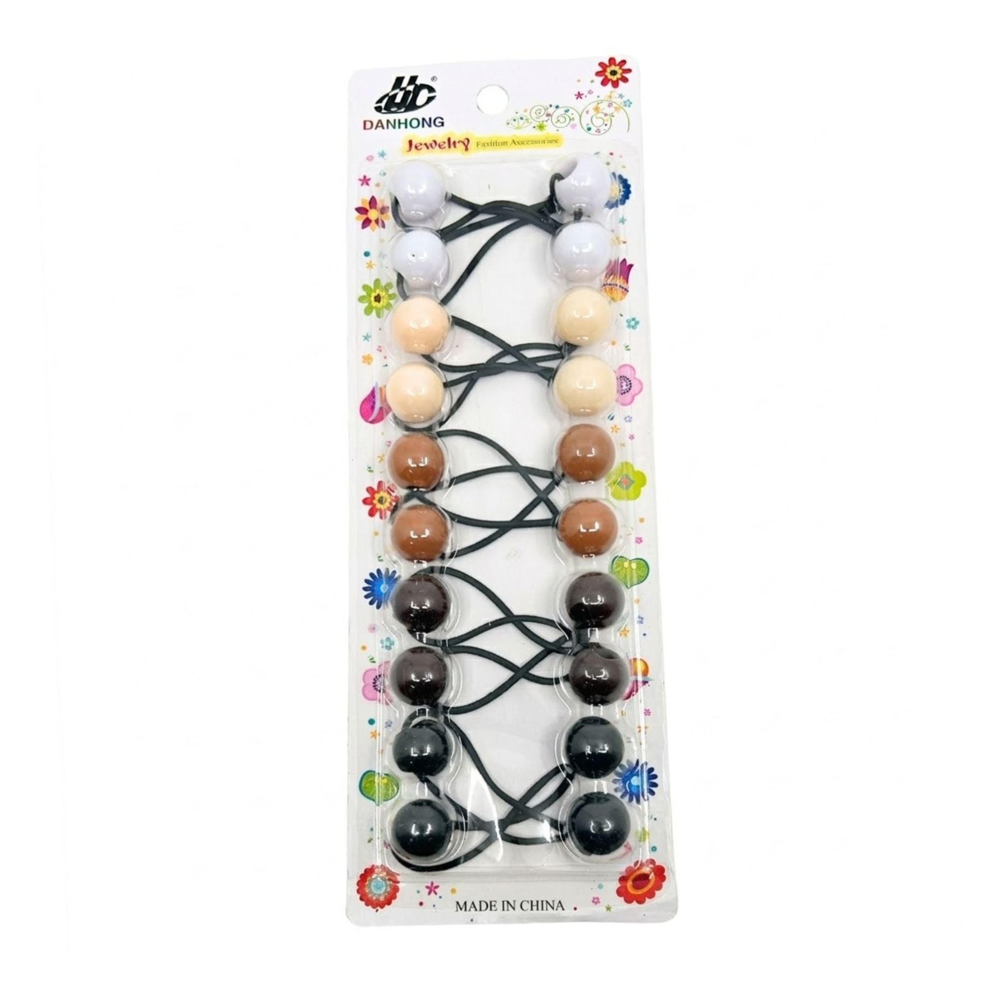 3.5" Neutral Bead Elastic Ponytail Hair Tie Set 10 Piece Ponytail holder main product image