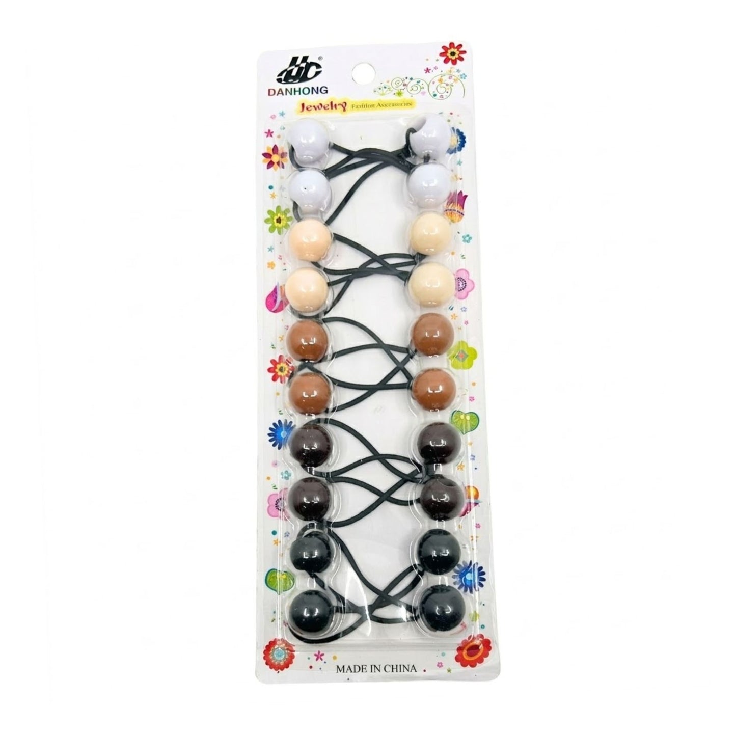3.5" Neutral Bead Elastic Ponytail Hair Tie Set 10 Piece Ponytail holder main product image