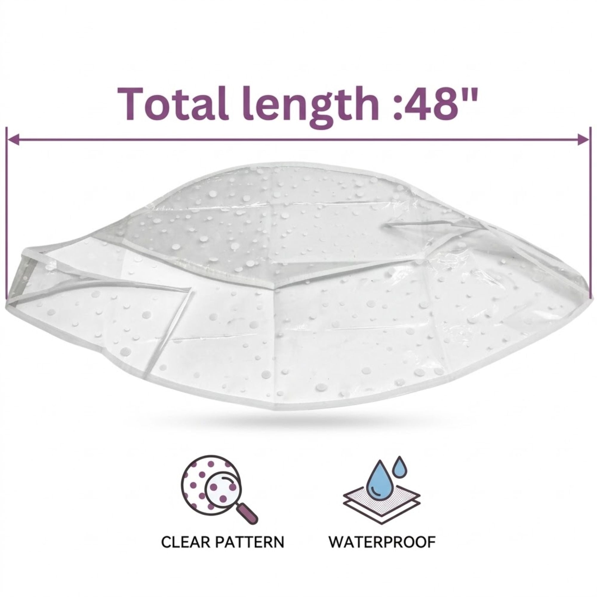 48" Waterproof Clear Rain Bonnet with Soft Elastic Band XL Stocking wave caps product detail image