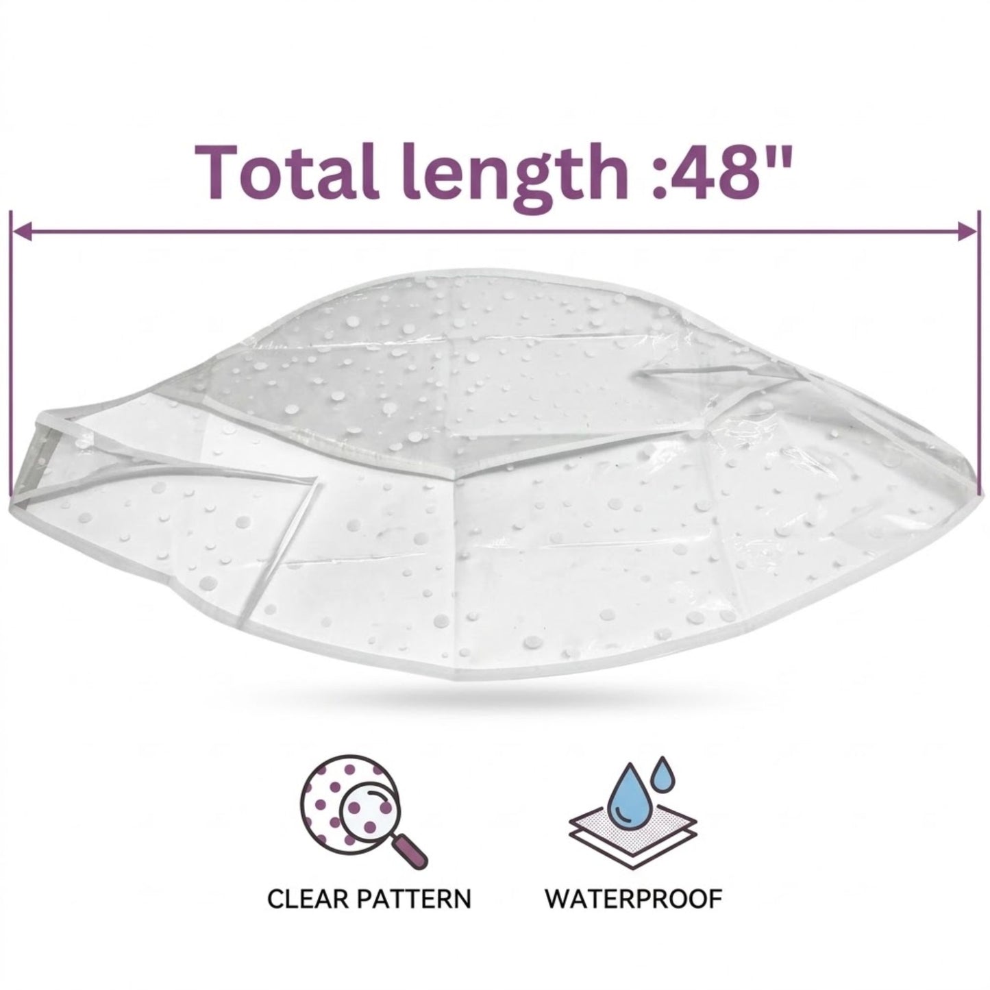 48" Waterproof Clear Rain Bonnet with Soft Elastic Band XL Stocking wave caps product detail image