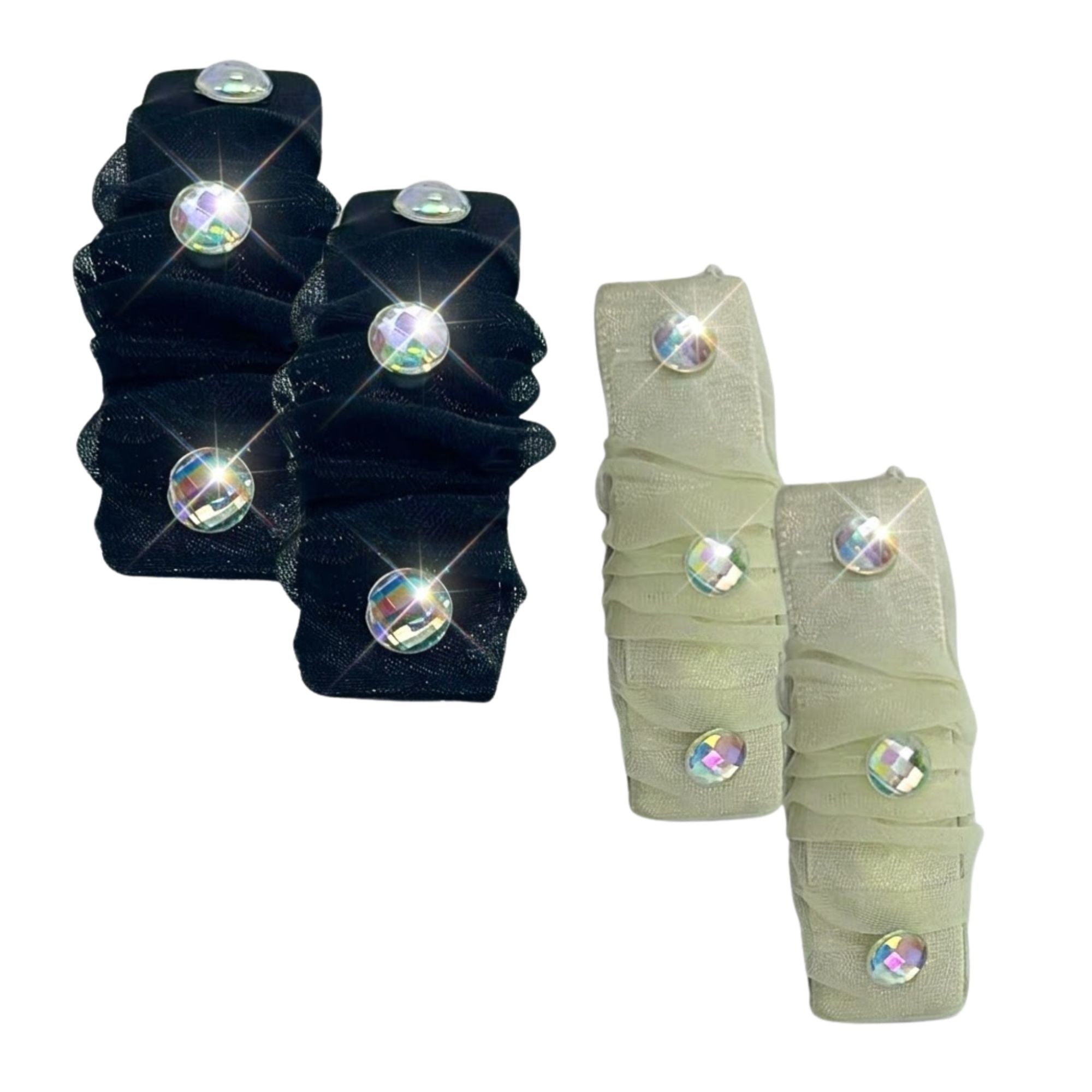 Sparkling Tulle Rhinestone Hair Clips 2 Piece Set product detail image