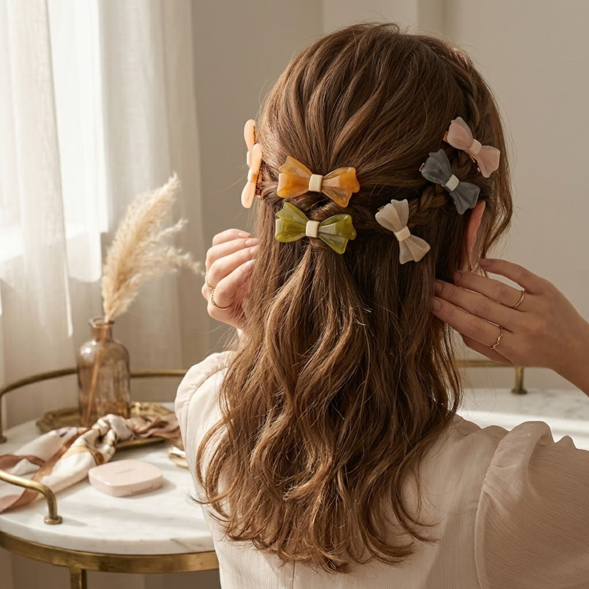 2" Elegant Bow Hair Clip Durable Resin Stylish Grip Fit hair clips product image 10