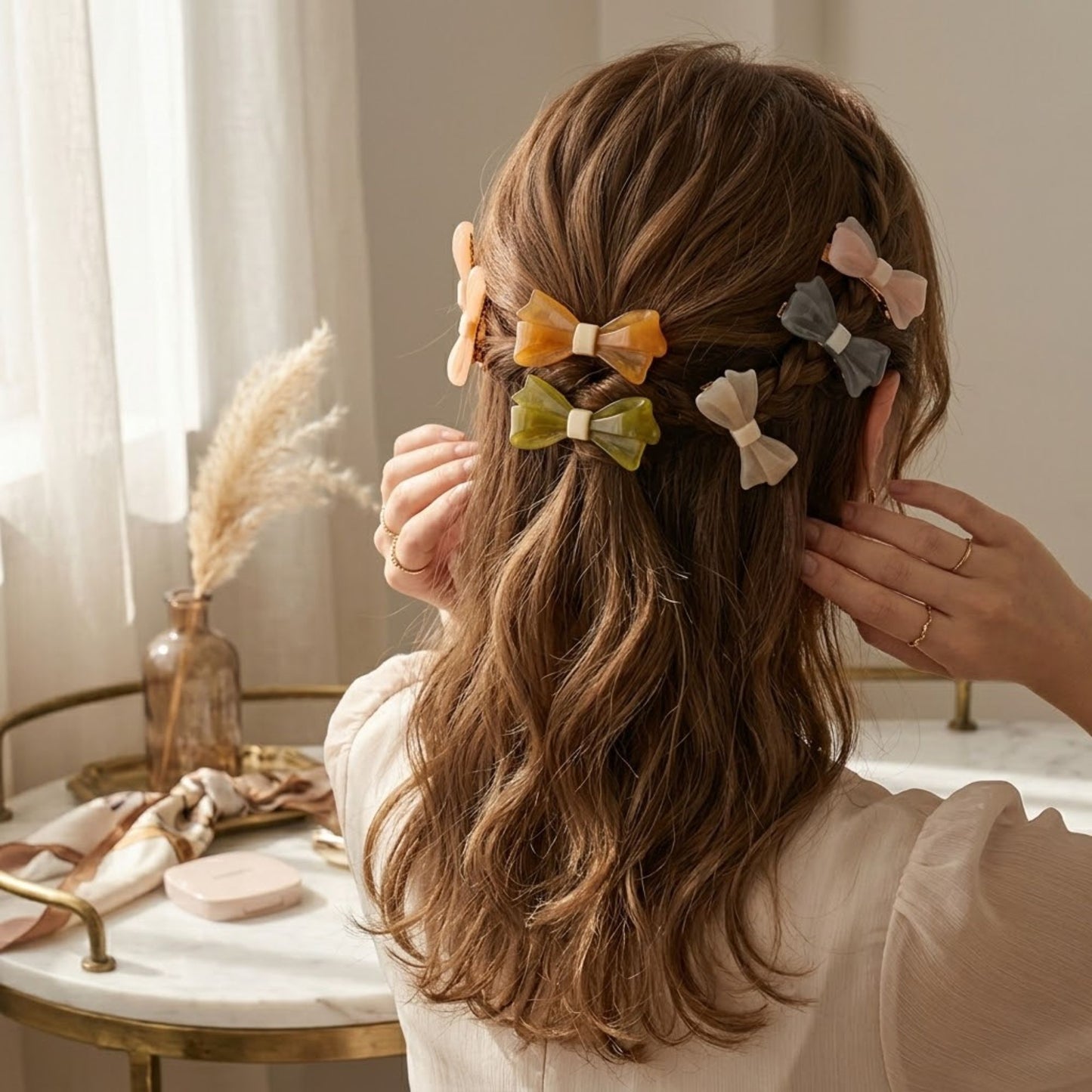2" Elegant Bow Hair Clip Durable Resin Stylish Grip Fit hair clips product image 10