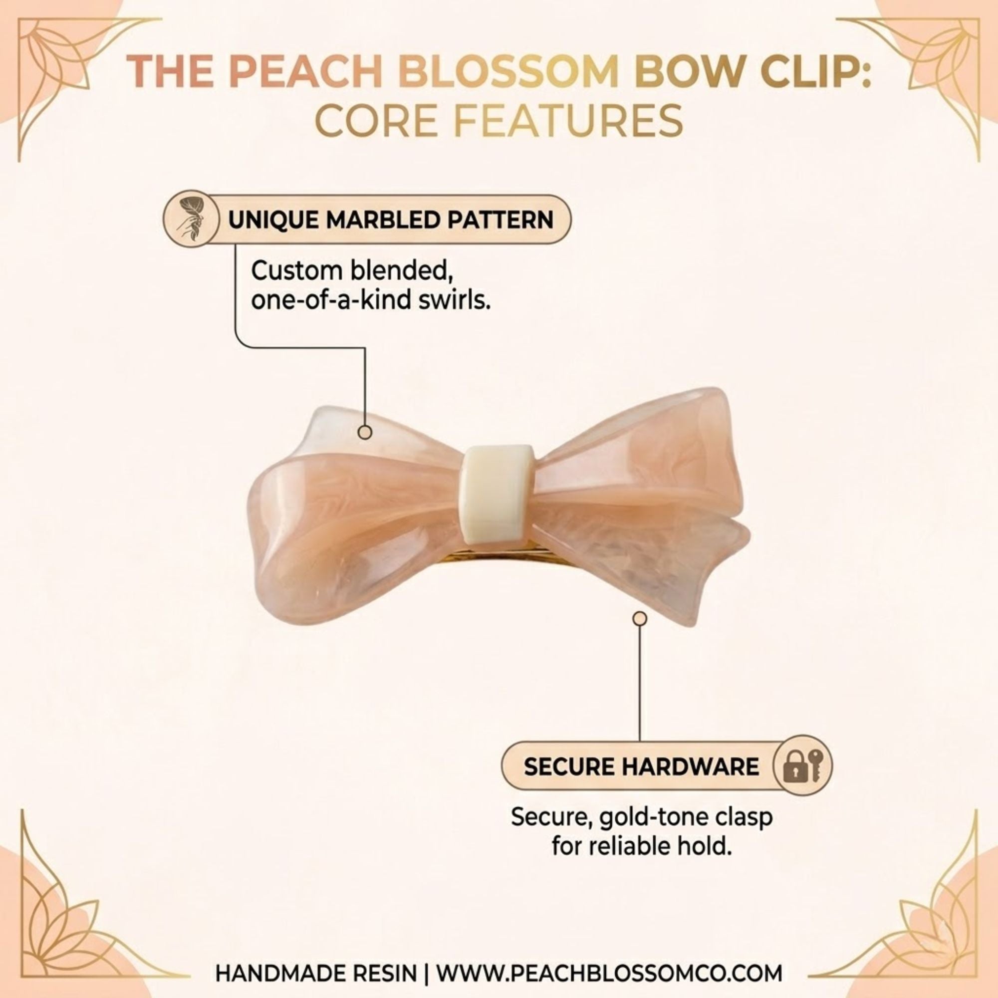2" Elegant Bow Hair Clip Durable Resin Stylish Grip Fit hair clips product image 8