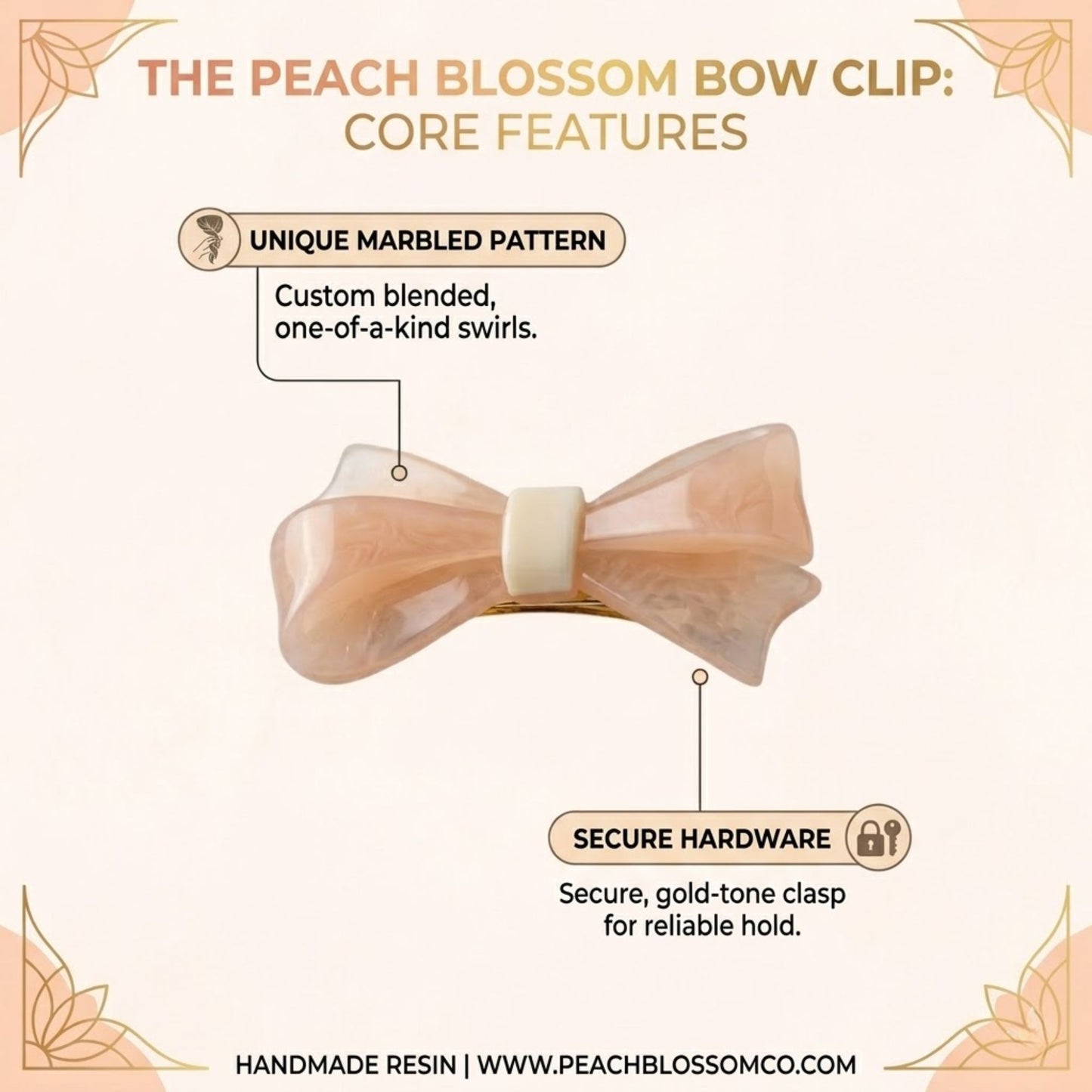 2" Elegant Bow Hair Clip Durable Resin Stylish Grip Fit hair clips product image 8