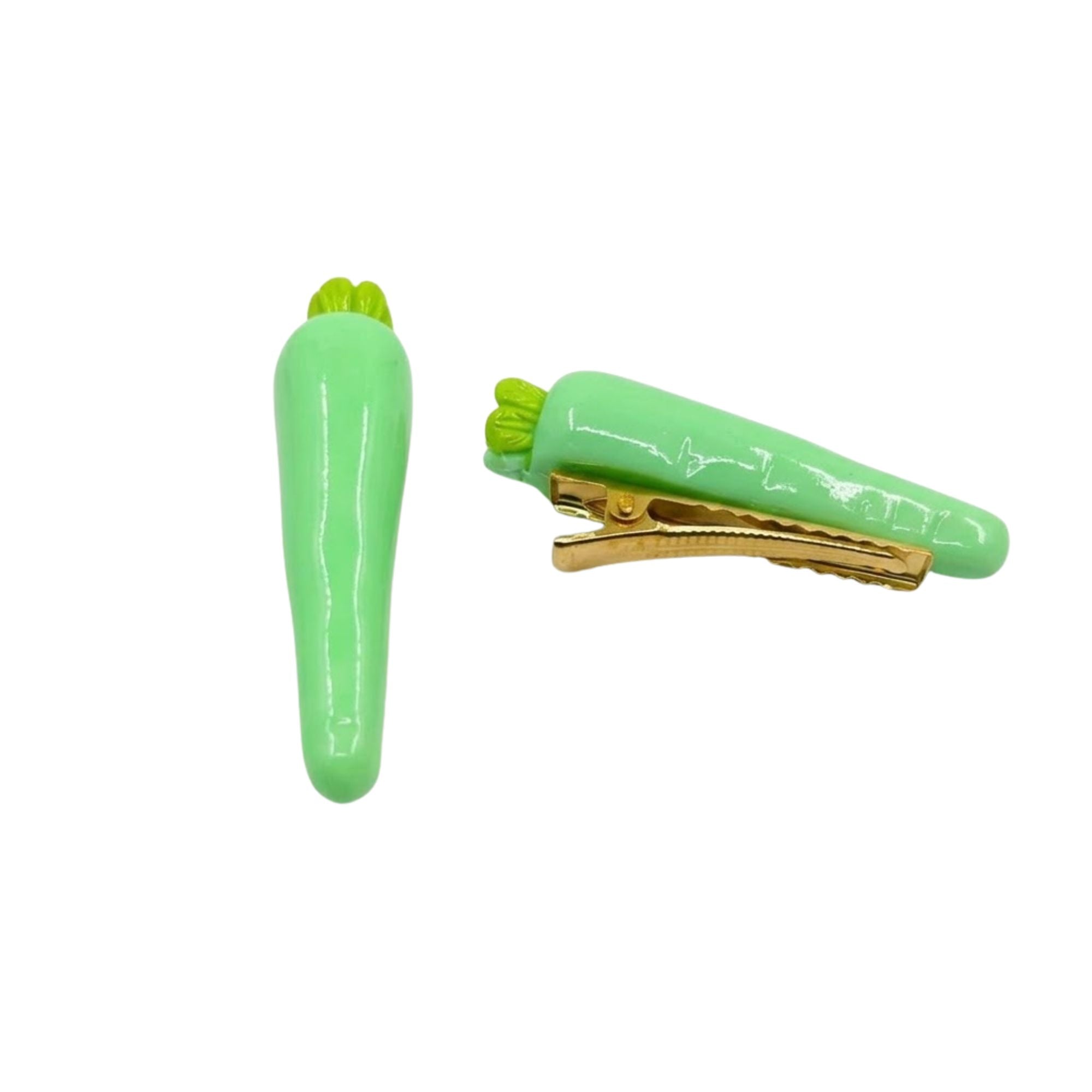 2.25" Fun Vegetable Shape Alligator Hair Clips for Kids size and feature image