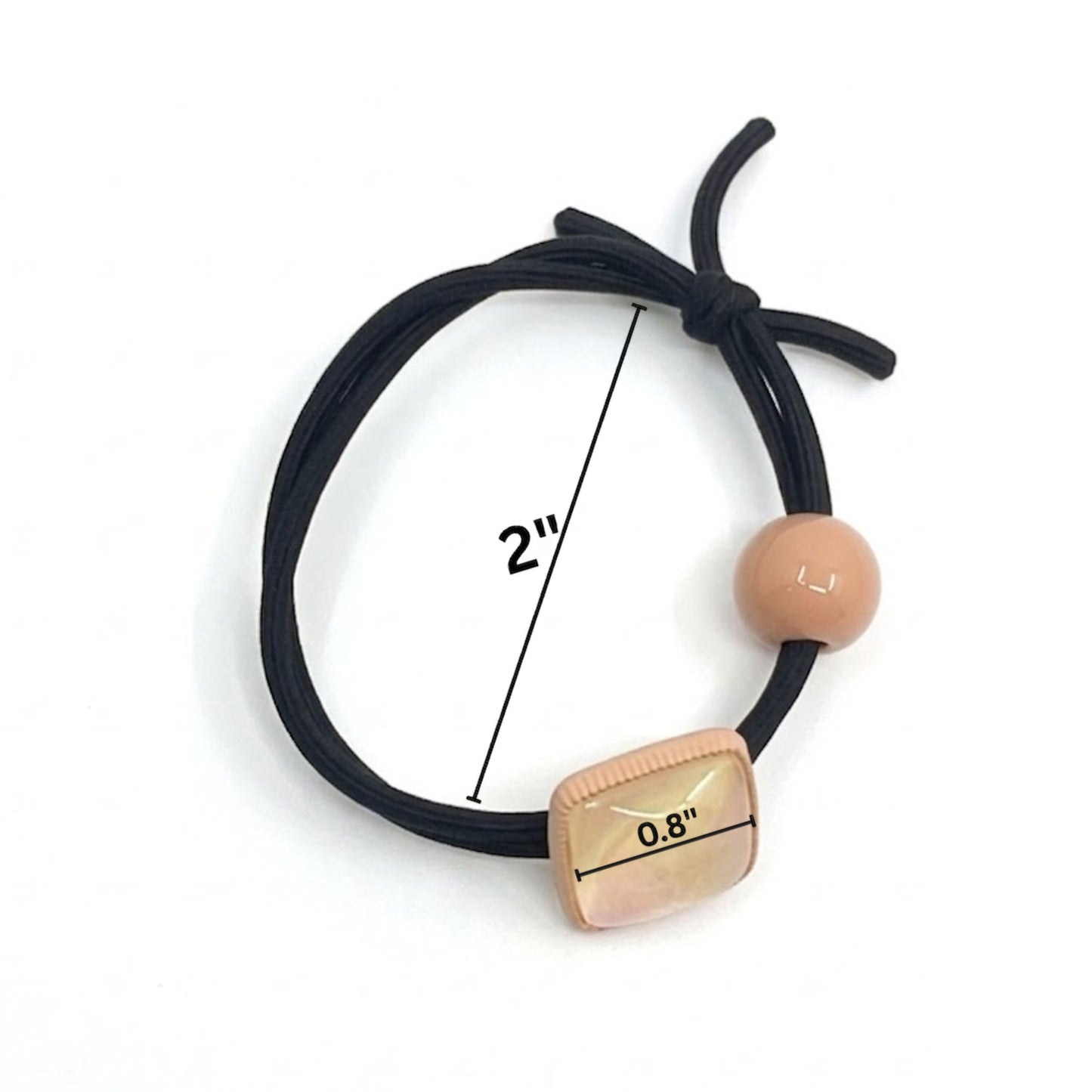 2" Modern Square Charm Elastic Hair Band Ponytail Holders Hair Bands lifestyle use image