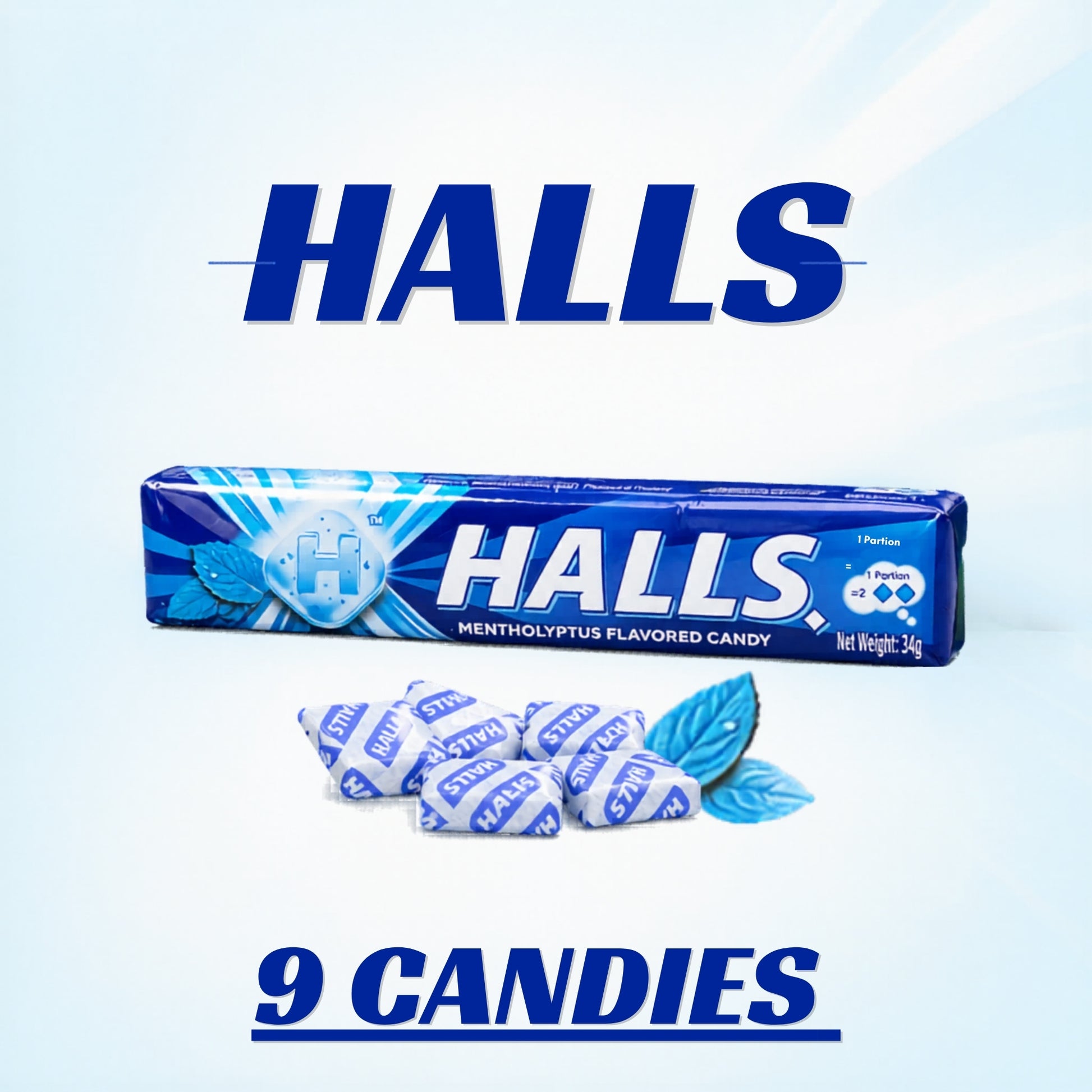 Halls Candy Lozenges Assorted Pack of 9