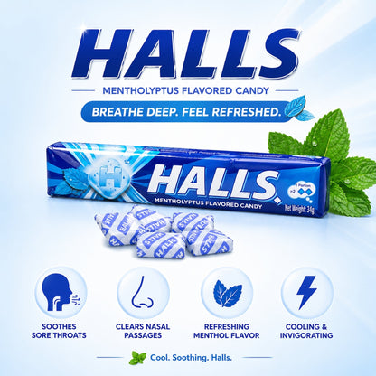 Variety Pack Halls Flavored Candies 9 Pack