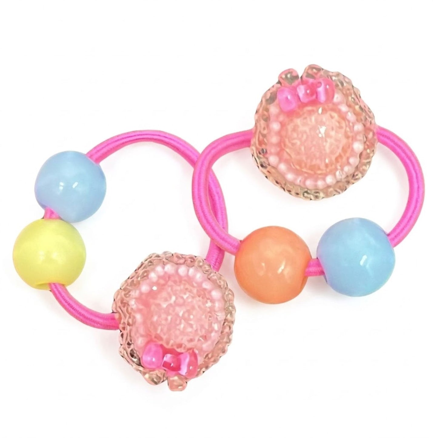Kids Beaded Hair Ties Soft Stretch Ponytail Holders Set Hair Bands size and feature image
