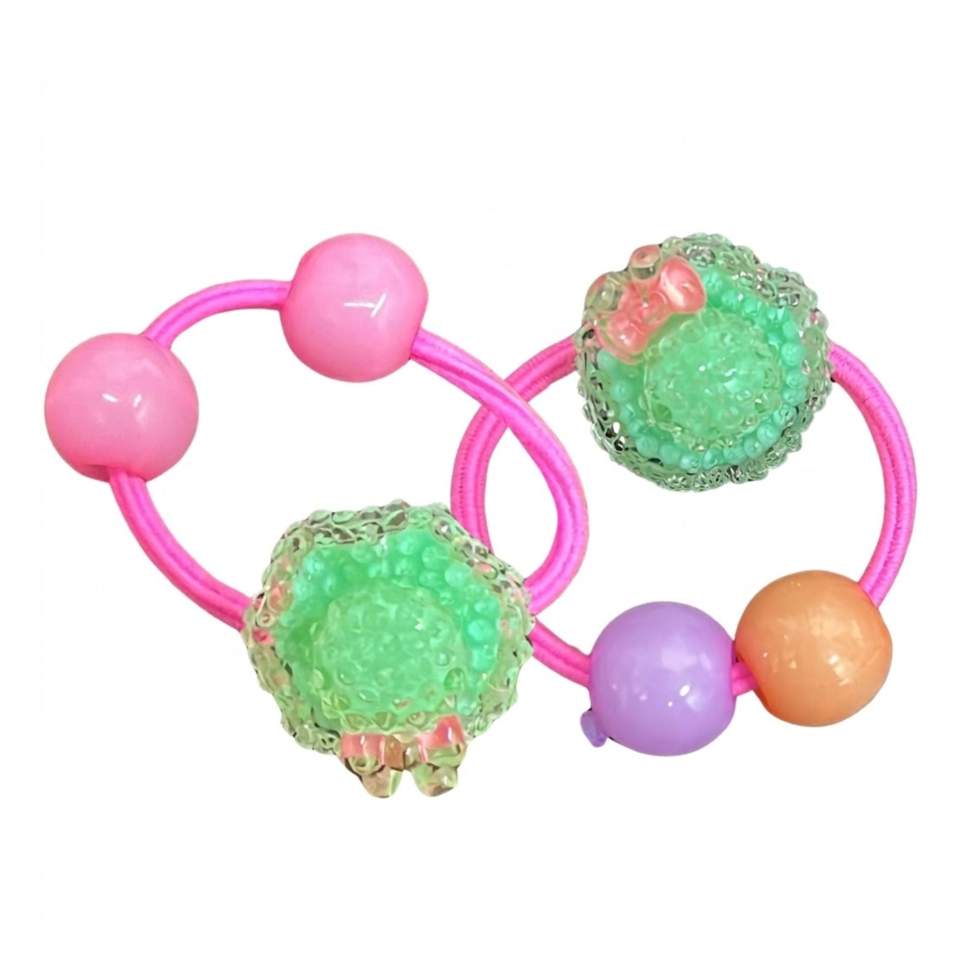 Kids Beaded Hair Ties Soft Stretch Ponytail Holders Set Hair Bands product image 6