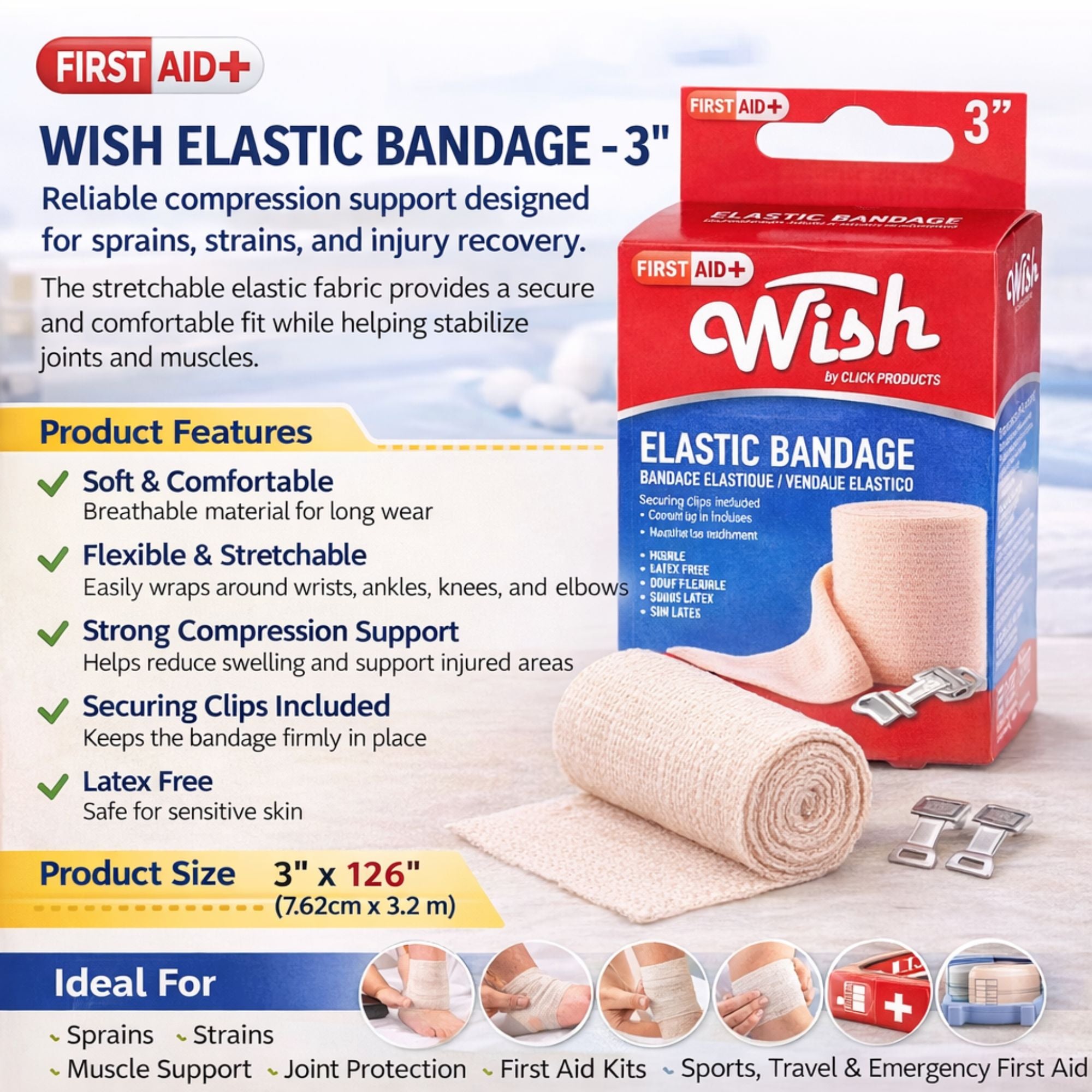 Wish Elastic Bandage: 1 Pack Personal Care Safety lifestyle use image