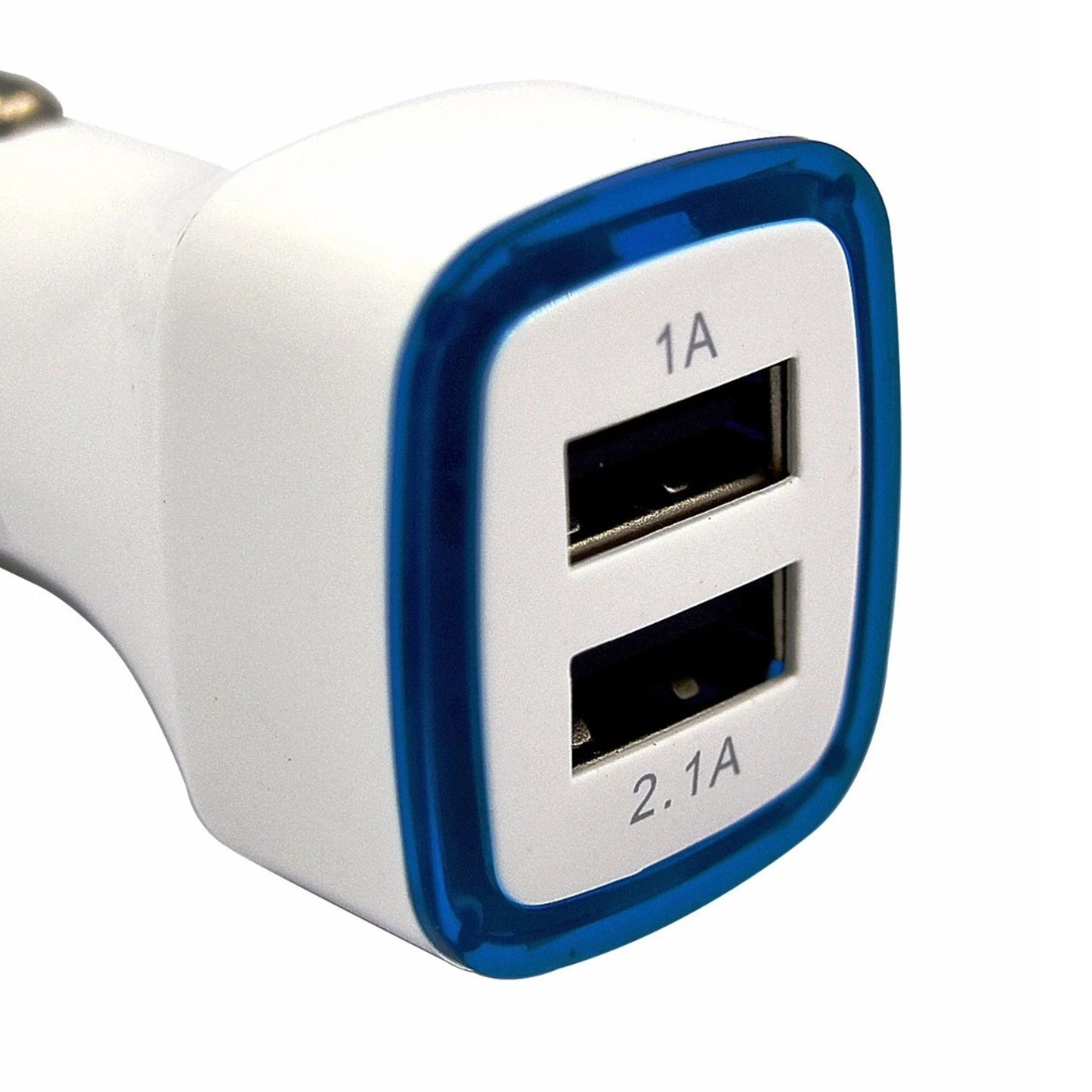 Dual USB 2-Port DC Car Charger 2.1A + 1.0A Fast Charging Adapter with LED Light