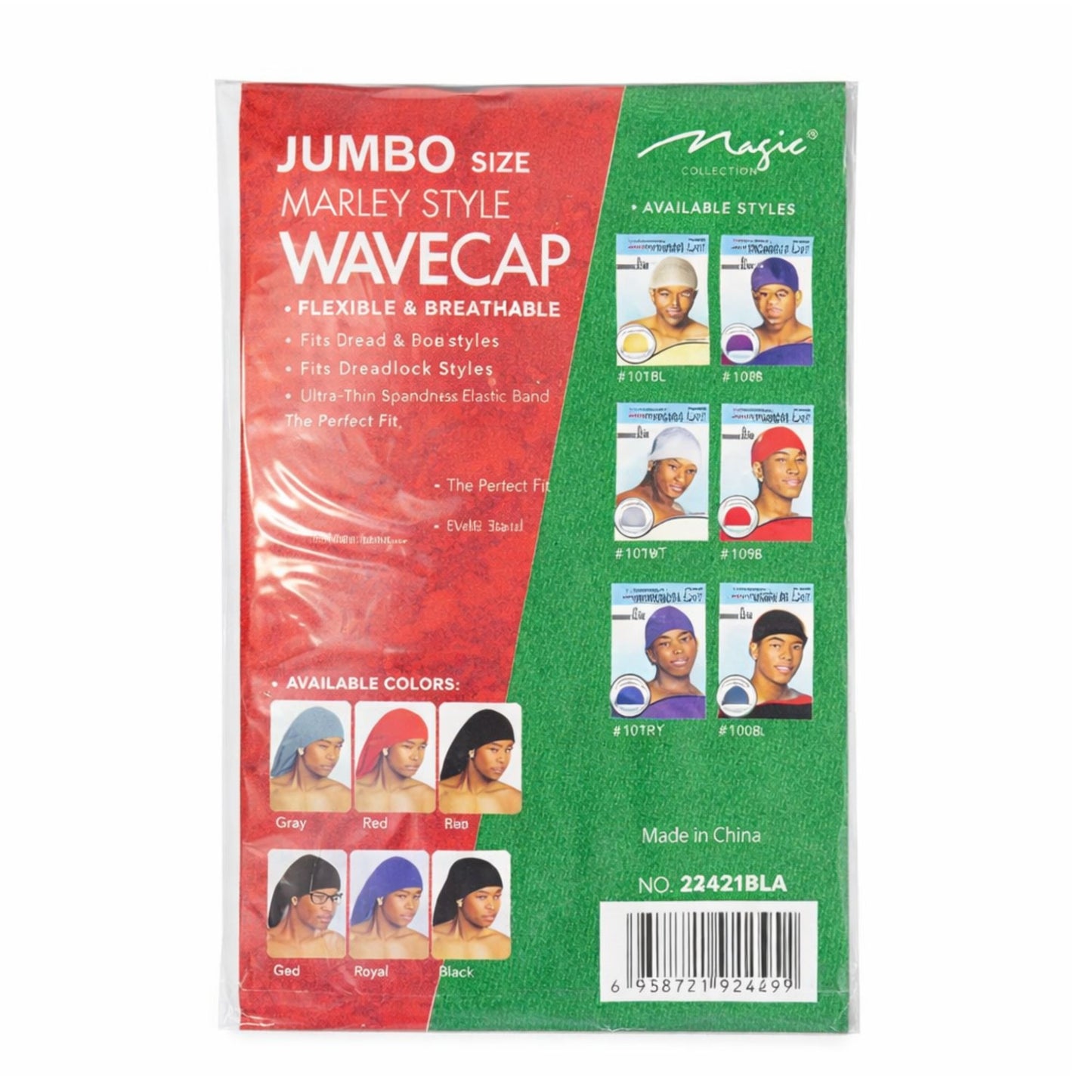 Unisex Jumbo Marley Wave Cap Stretch Dreadlock Wrap Unisex Wave Cap product detail image
