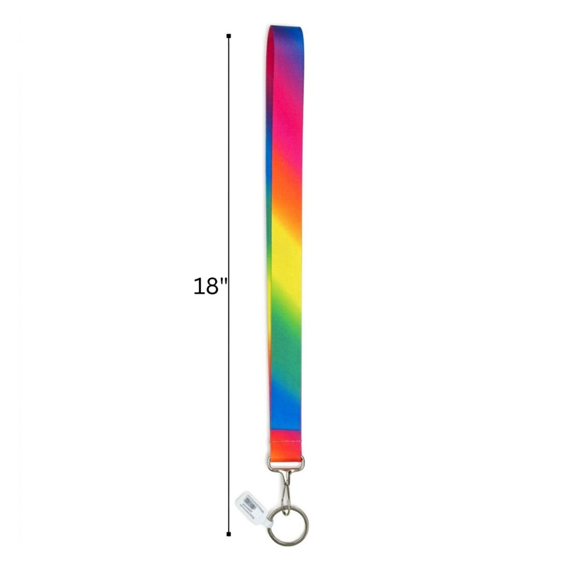 Rainbow Pride 18 Inch Lanyard: Vibrant LGBTQ+ Neck Strap