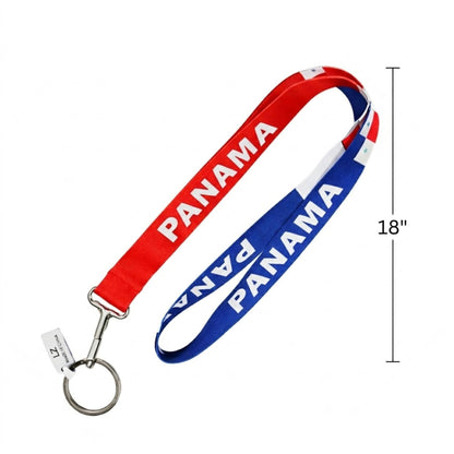 Panama Flag 18 Inch Lanyard Patriotic Keychain Strap