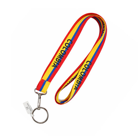 18" Colombia Flag Neck Lanyard for Keys & ID Cards
