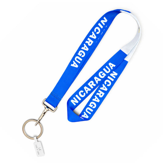 18" Nicaragua Flag Lanyard Keychain for Keys & IDs