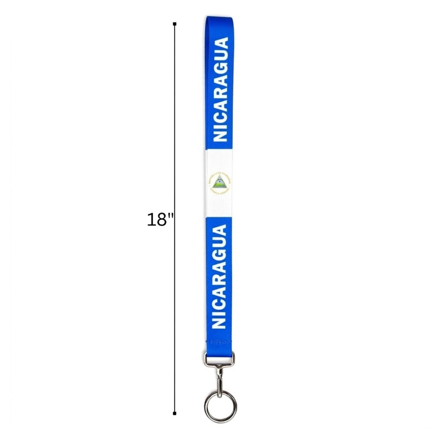 18" Nicaragua Flag Lanyard Neck Strap Keychain for Keys & IDs product detail image