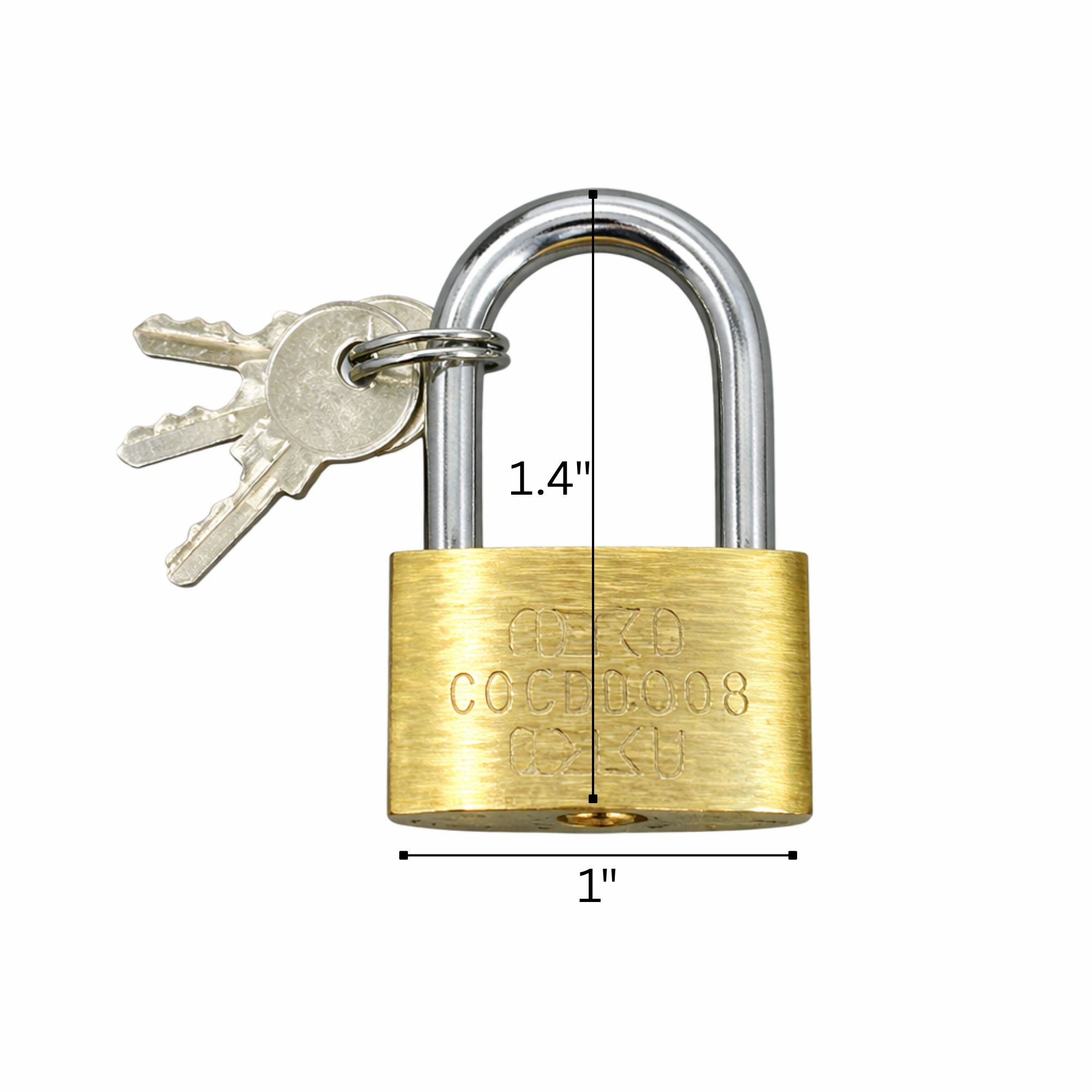 1" x 1.4" Solid Brass Padlock with 3 Keys Heavy Duty Lock product detail image