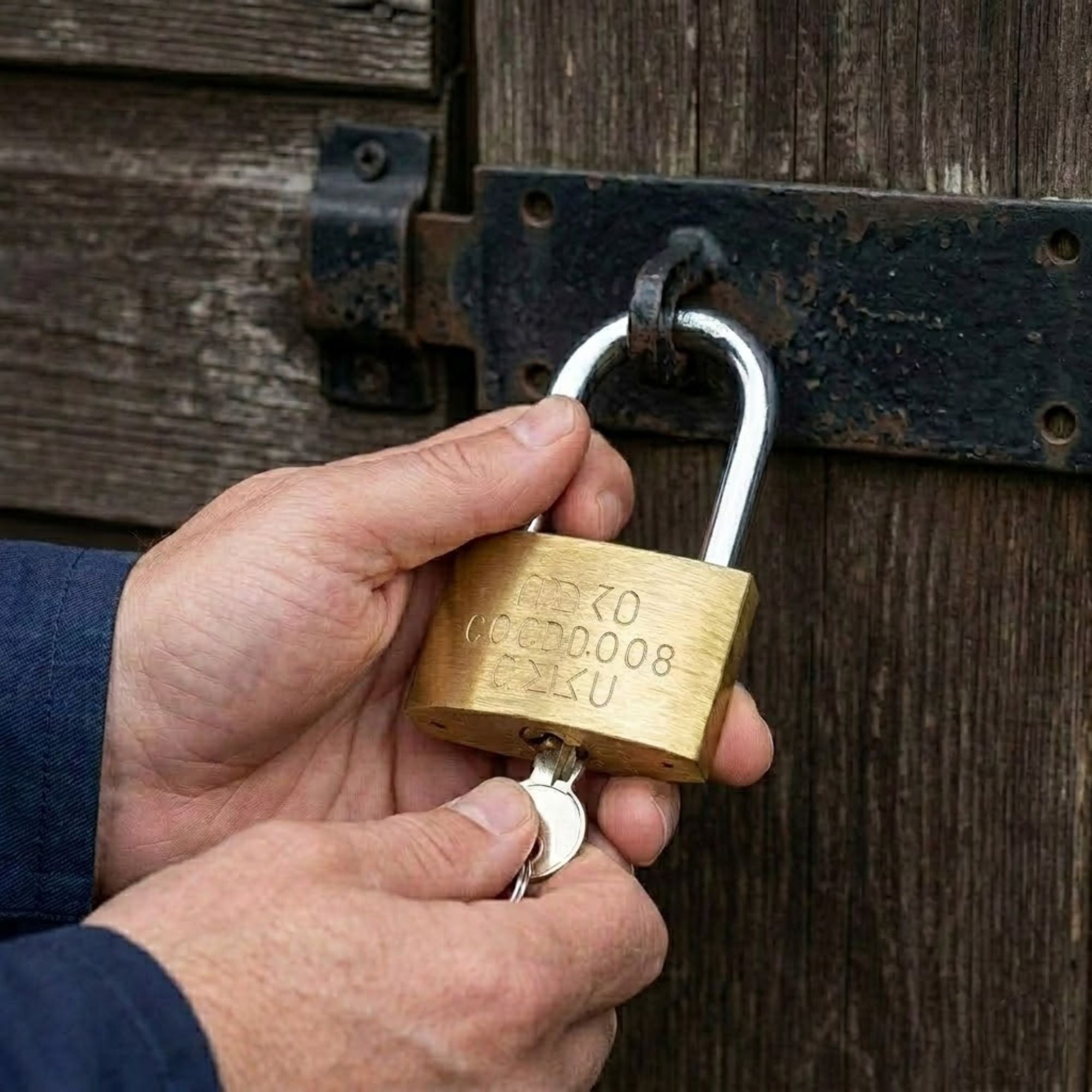 1.25" x 1.6" Solid Brass Padlock with 3 Keys Heavy Duty Lock lifestyle use image