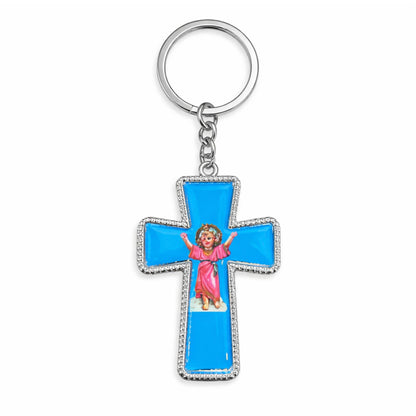 5" Catholic Divine Mercy Cross Keychain Religious Key Ring