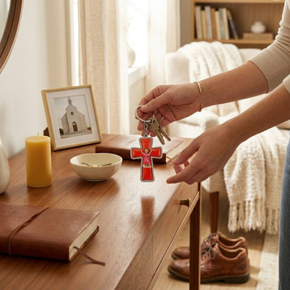 5" Divine Mercy Cross Keychain Religious Gift Key Ring
