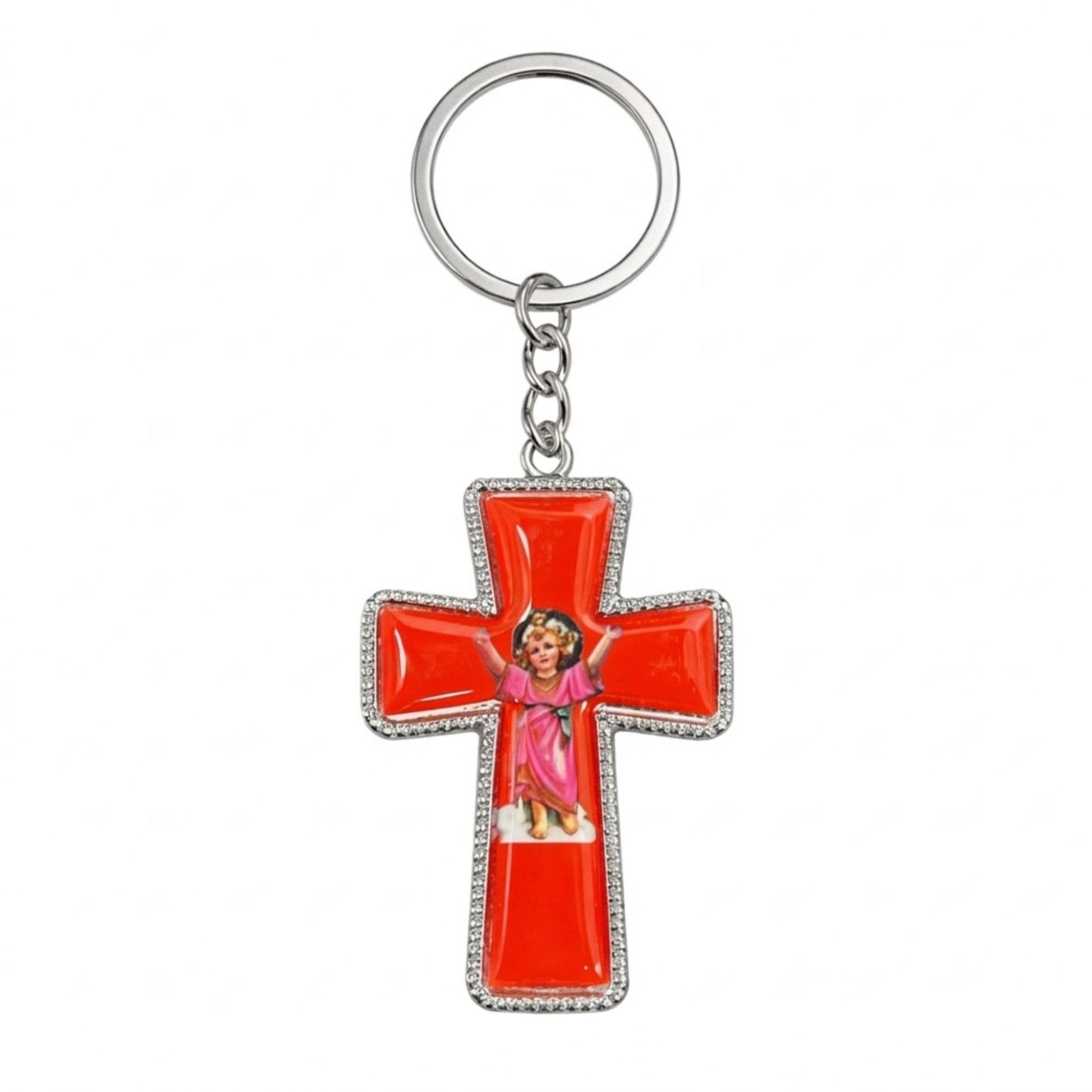 5 Inch Divine Mercy Cross Keychain Catholic Religious Gift