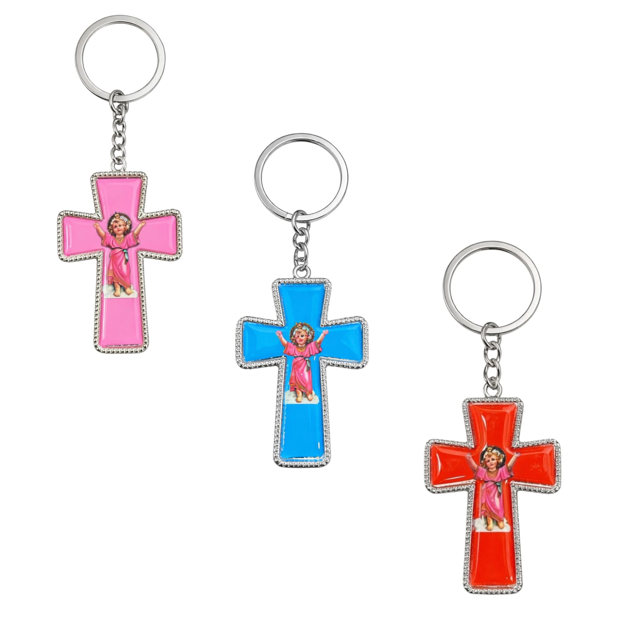 5" Divine Mercy Cross Keychain Religious Faith Key Ring main product image