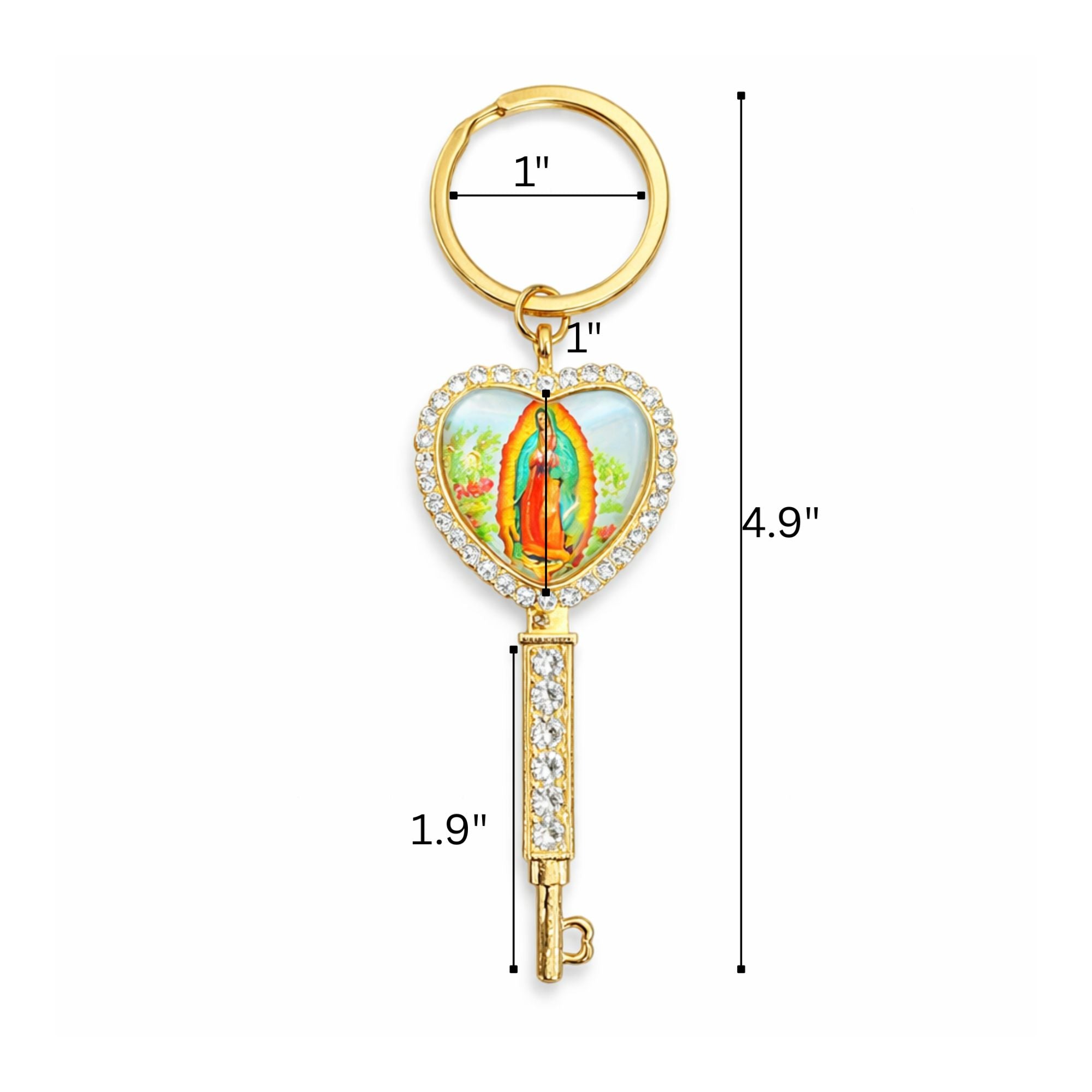 4.9" Our Lady of Guadalupe Keychain Religious Virgin Mary Gift product detail image