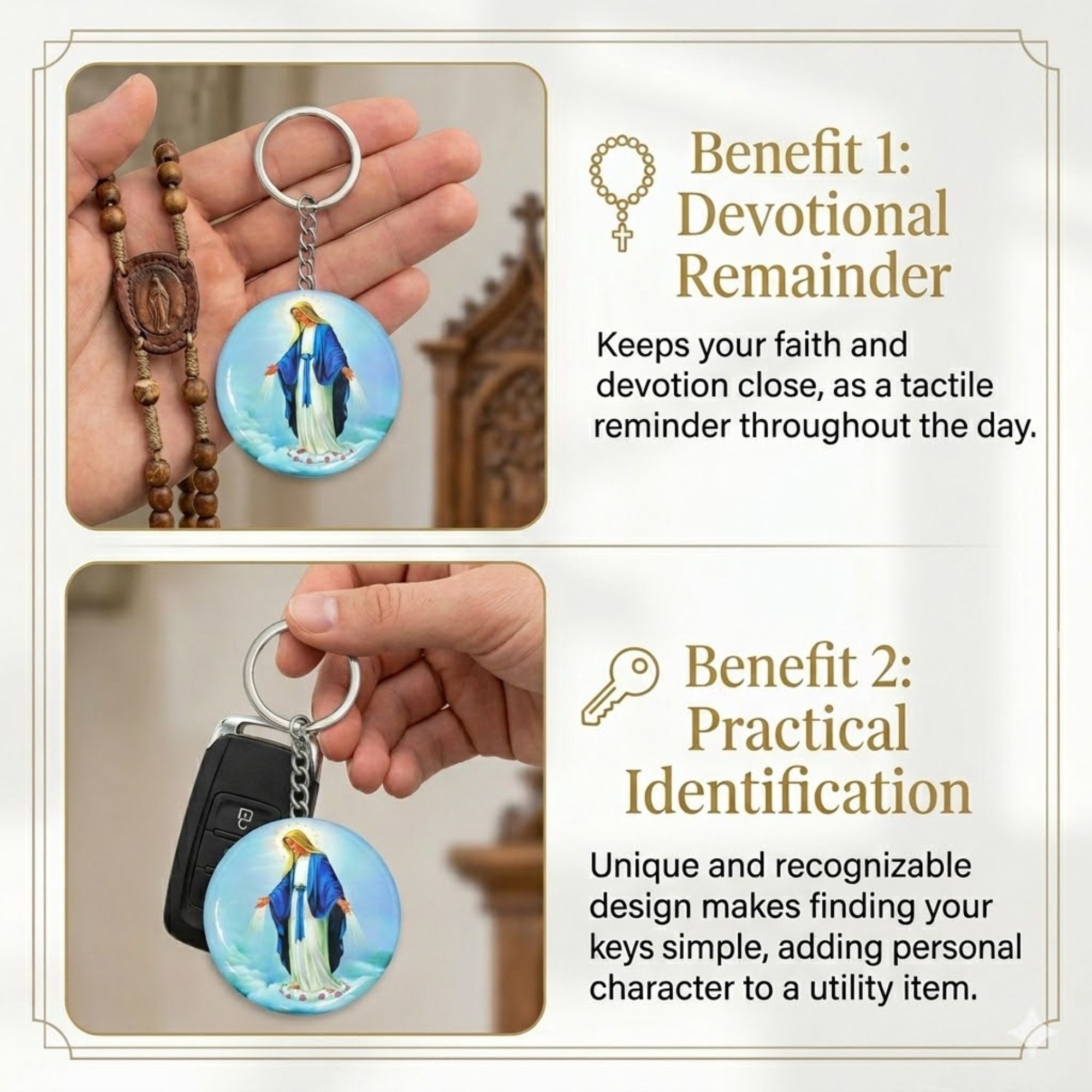 4.5" Saint Benedict Protection Keychain San Benito Faith Gift size and feature image