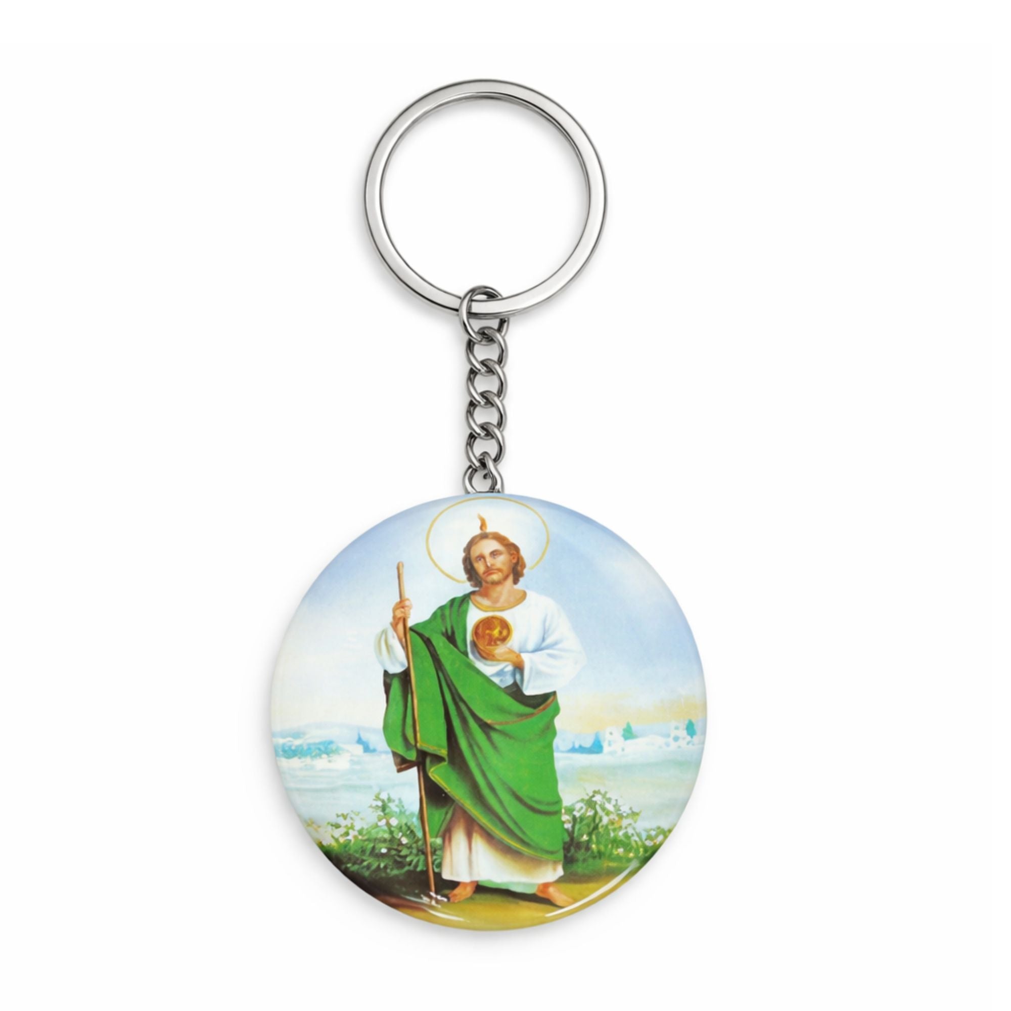 4.5" Saint Jude Protection Keychain San Judas Tadeo Faith Gift main product image