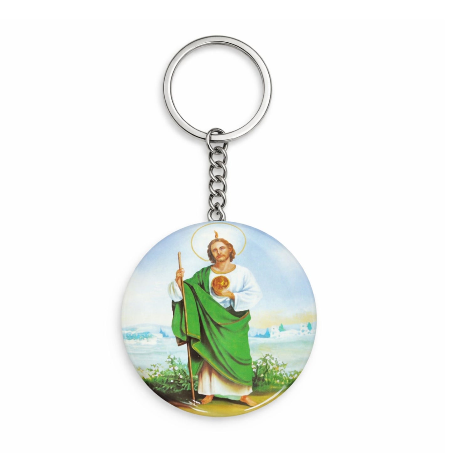 4.5" Saint Jude Protection Keychain San Judas Tadeo Faith Gift main product image