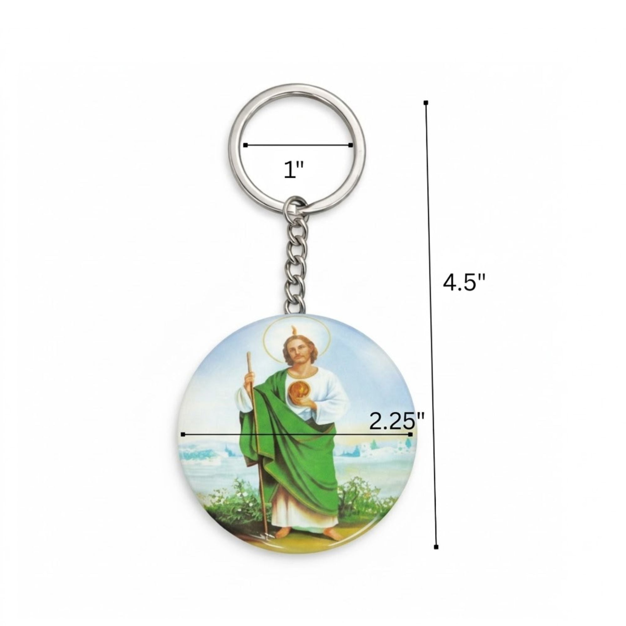 4.5" Saint Jude Protection Keychain San Judas Tadeo Faith Gift product detail image