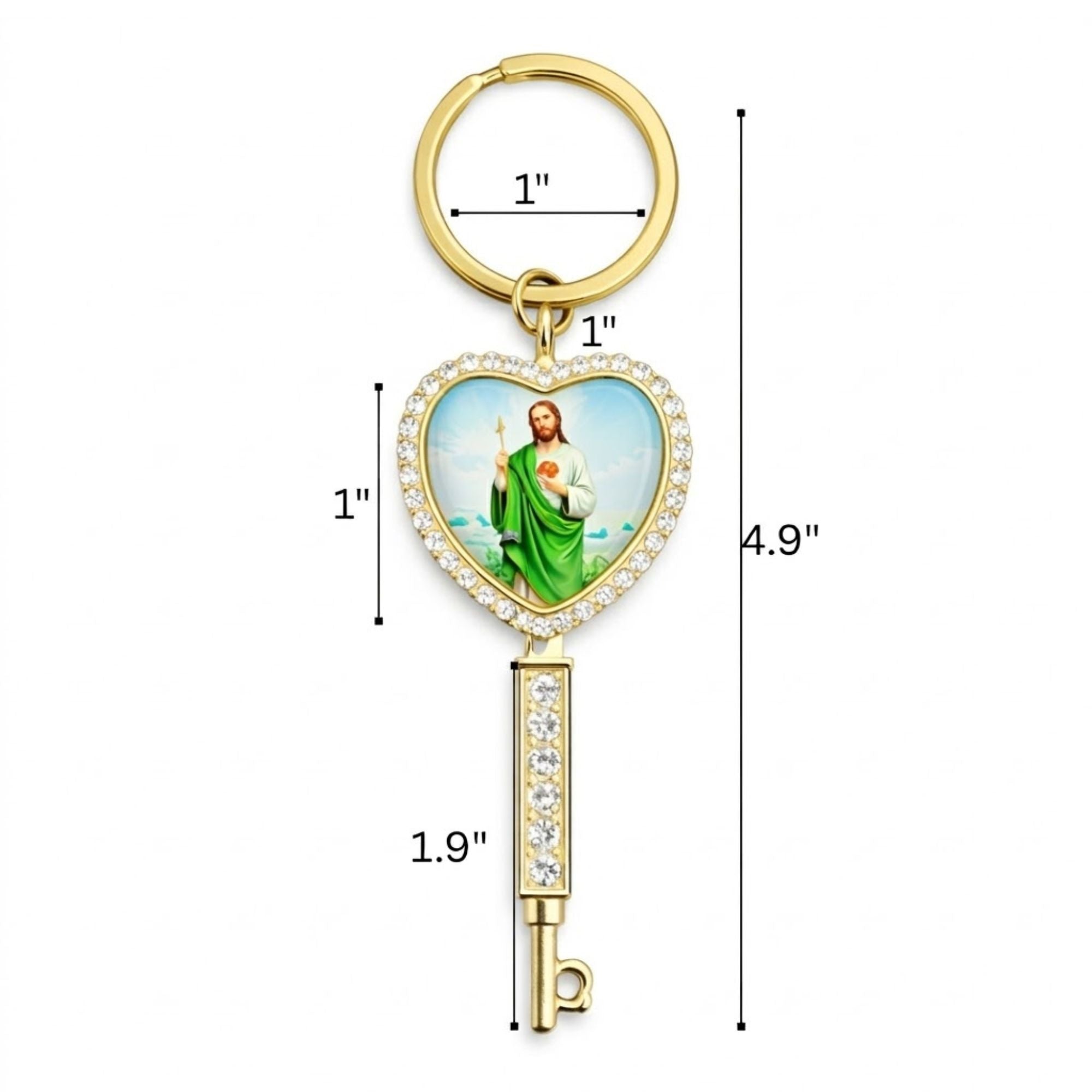 4.9" Saint Michael Archangel Keychain Protection Religious Gift product detail image