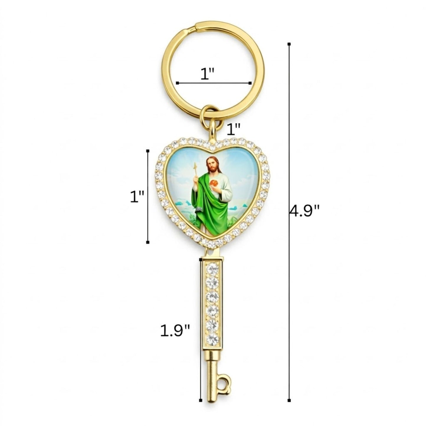 4.9" Saint Michael Archangel Keychain Protection Religious Gift product detail image