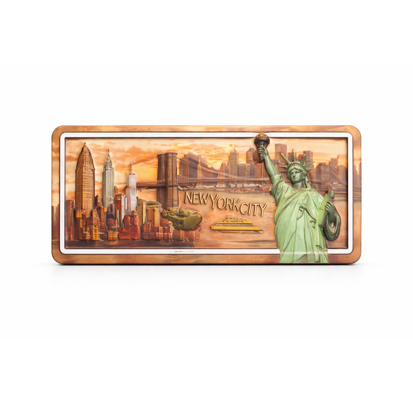 4.8" x 1.8" New York Embossed Magnet – NYC Souvenir Fridge Decor Souvenir Magnets main product image