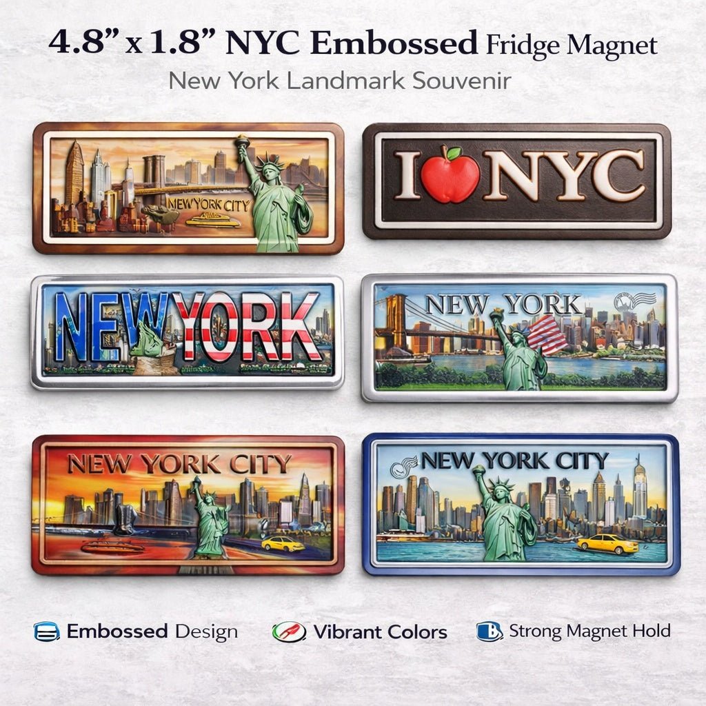 4.8" x 1.8" New York Embossed Magnet – NYC Souvenir Fridge Decor Souvenir Magnets product image 10