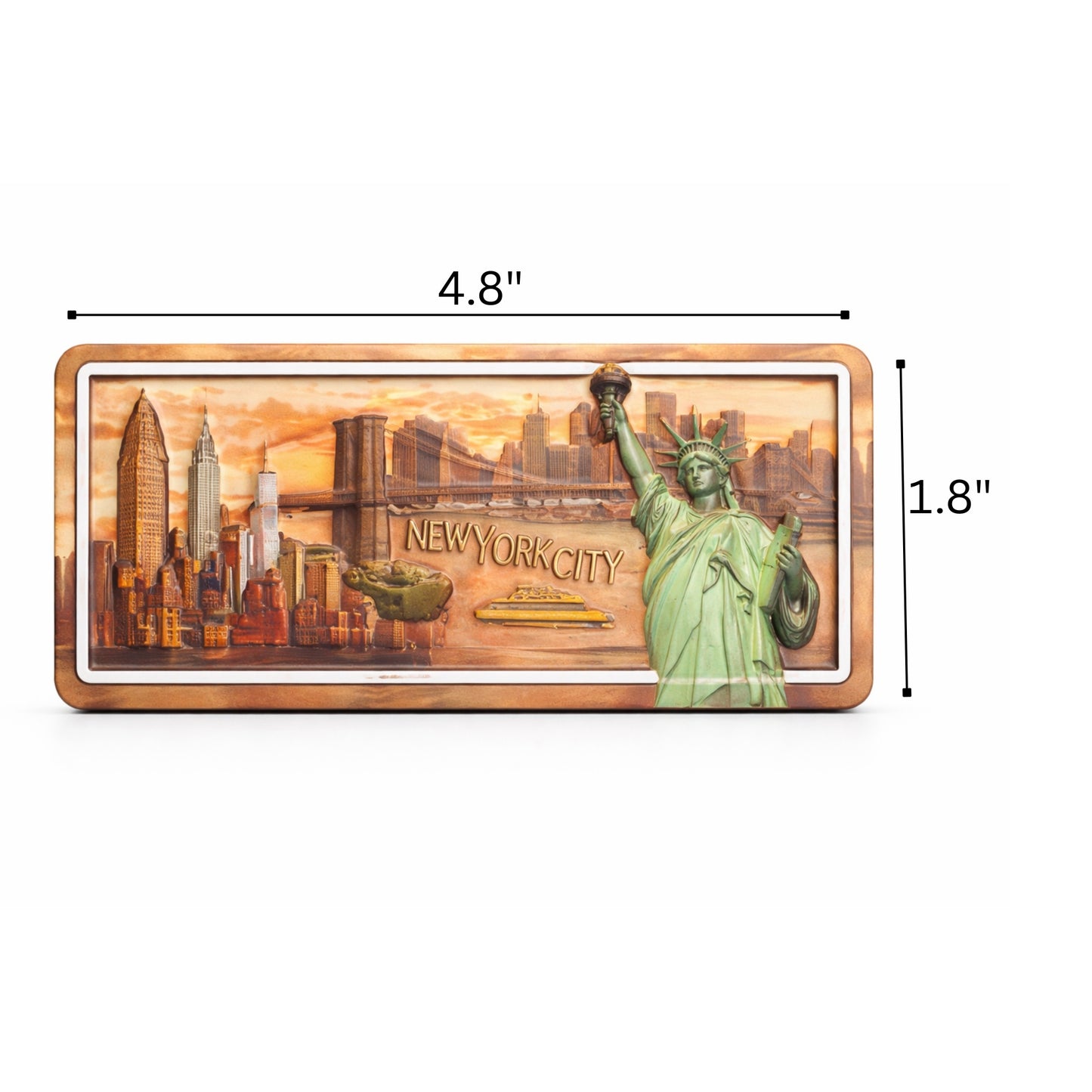 4.8" x 1.8" New York Embossed Magnet – NYC Souvenir Fridge Decor Souvenir Magnets product image 8