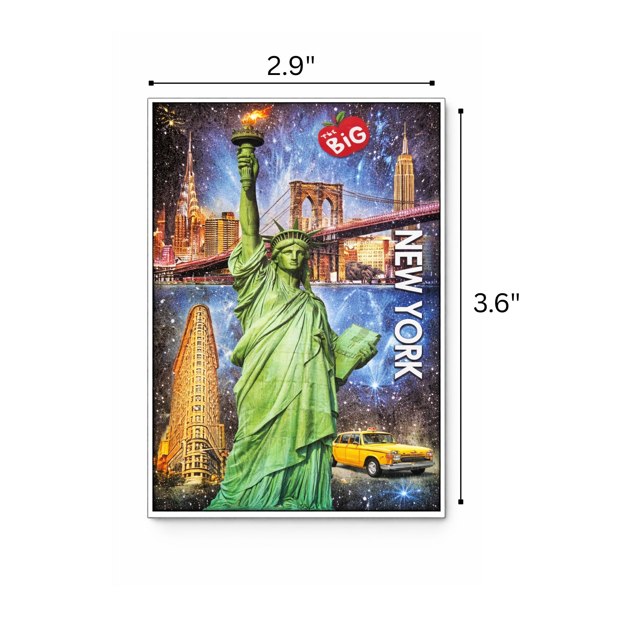 NYC Embossed Fridge Magnet – New York Landmark Souvenir (2 Sizes) Souvenir Magnets lifestyle use image