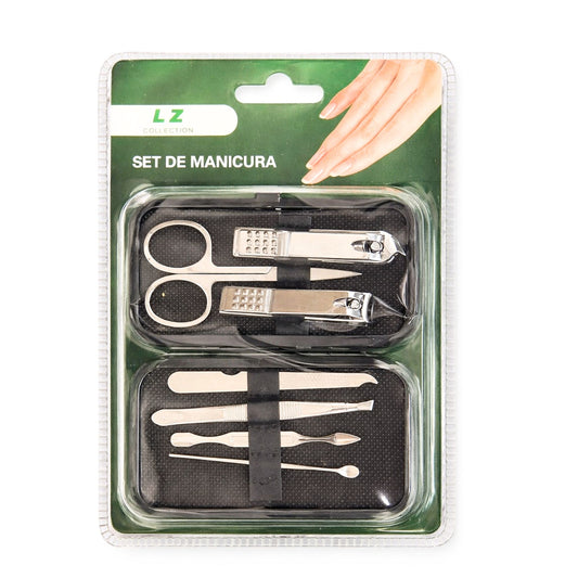 8 Pcs Compact Manicure Set with Case Nail Clippers, Scissor, Tweezers & Nail Tools Manicure Tool Sets Nails main product