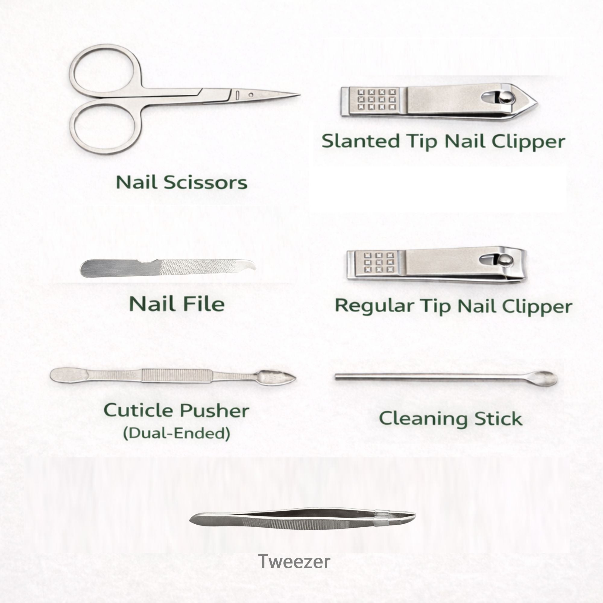 8 Pcs Compact Manicure Set with Case Nail Clippers, Scissor, Tweezers & Nail Tools Manicure Tool Sets Nails product detail