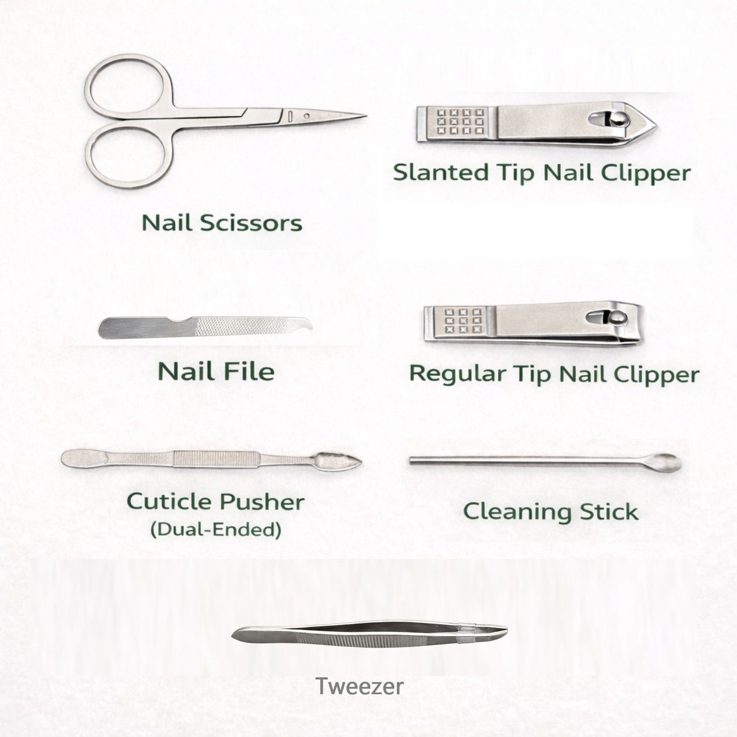 8 Pcs Compact Manicure Set with Case Nail Clippers, Scissor, Tweezers & Nail Tools Manicure Tool Sets Nails product detail