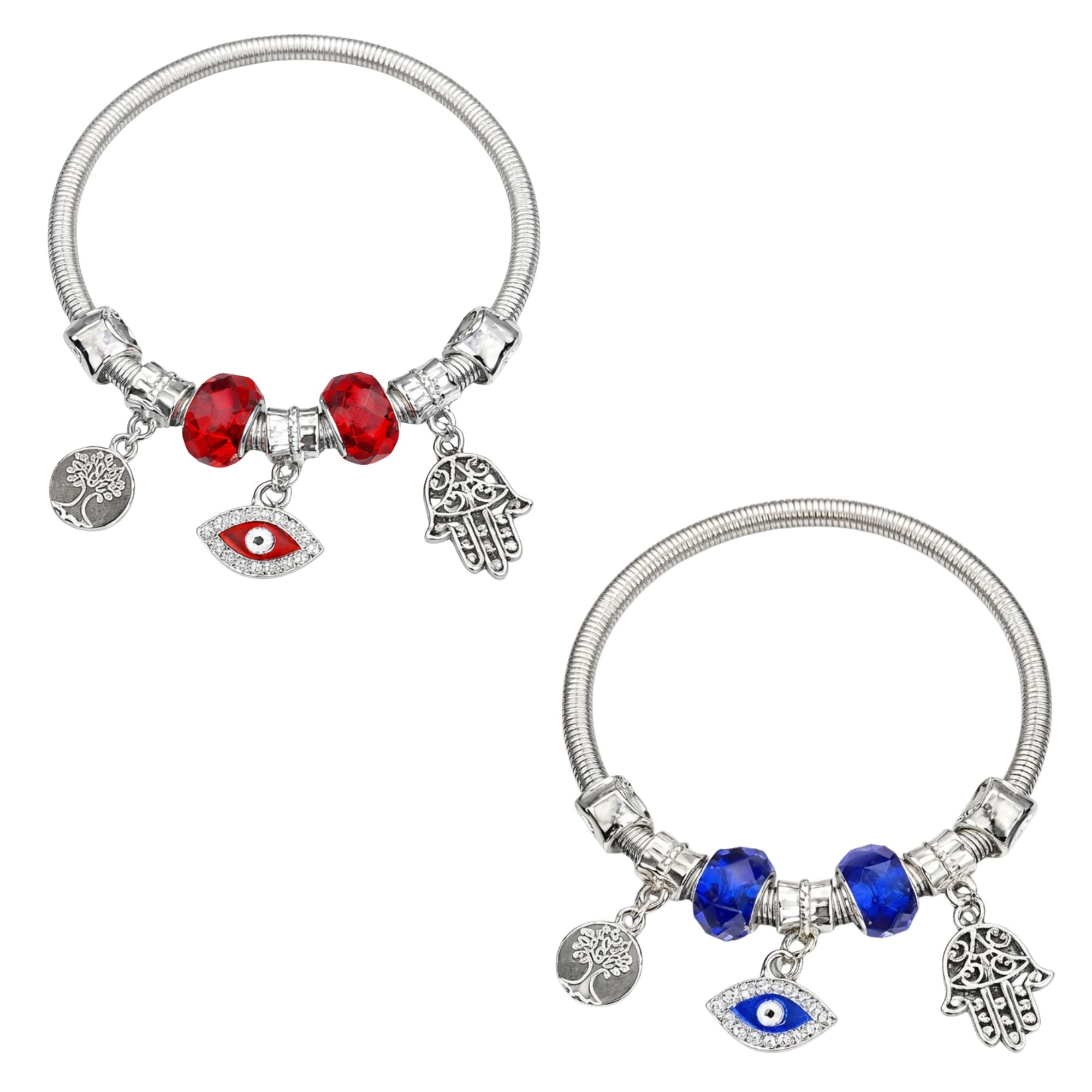 2.2" Diameter Protective Evil Eye & Hamsa Charm Bracelet main product image