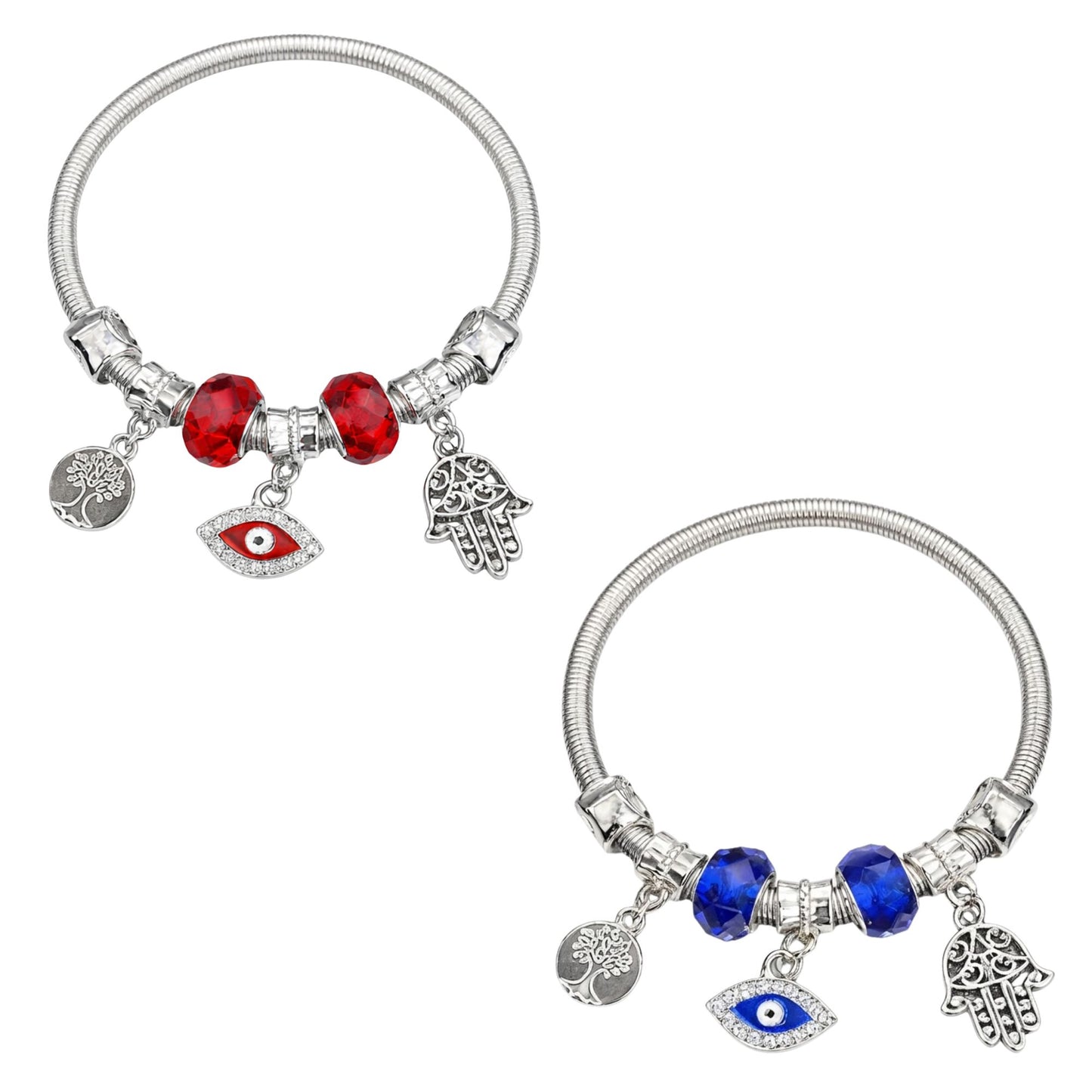 2.2" Diameter Protective Evil Eye & Hamsa Charm Bracelet main product image
