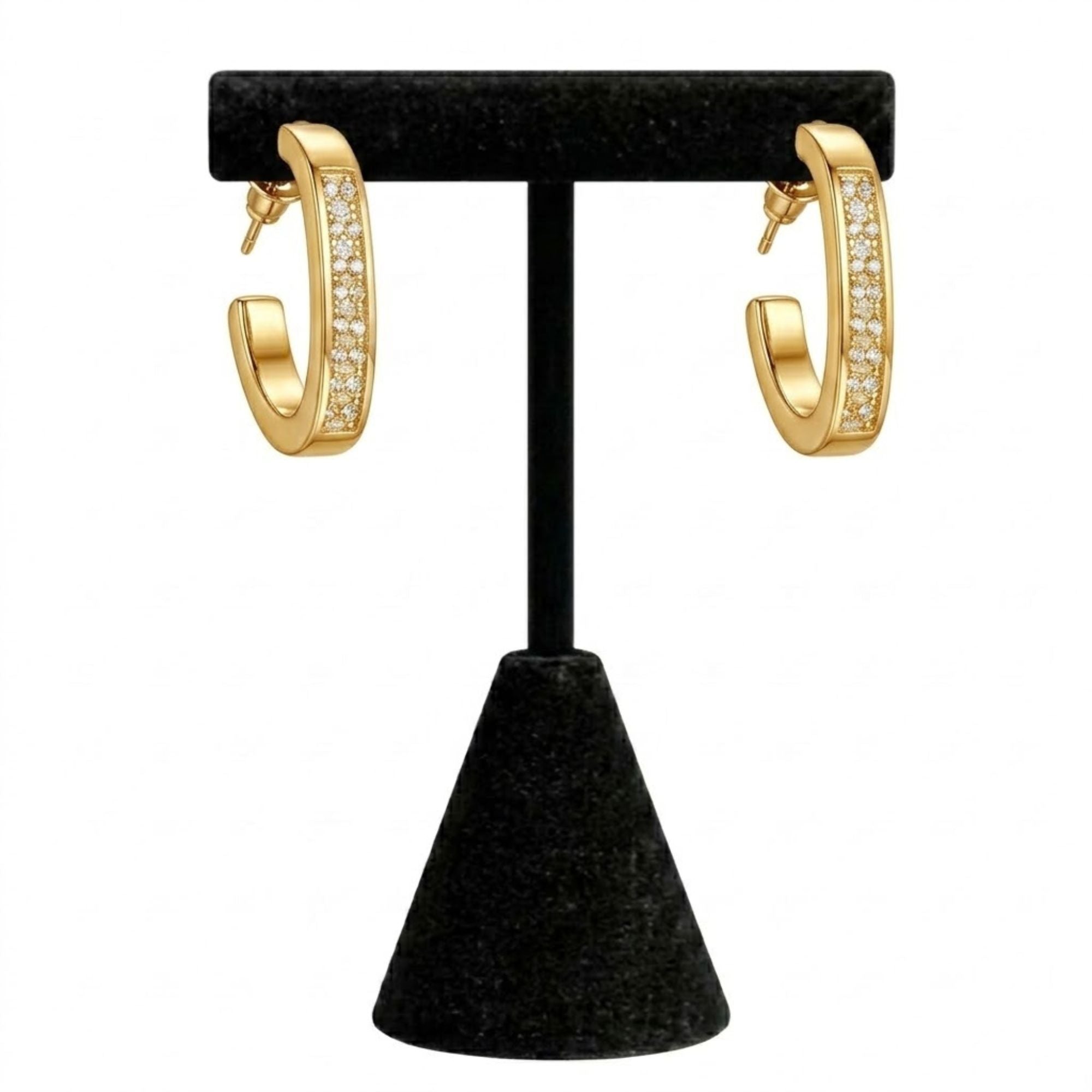 0.75" Gold Chunky Hoop Earrings Classic Jewelry for Women main product image