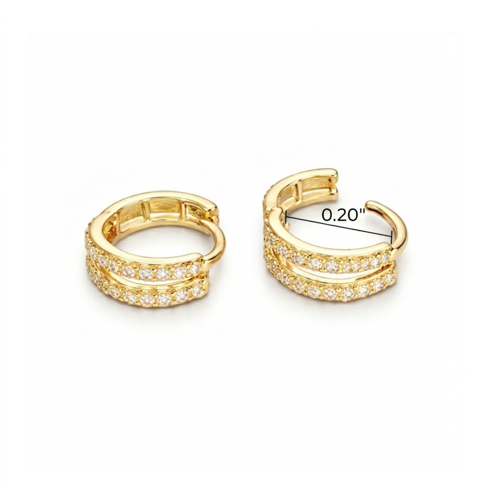 0.20" Gold Small Chunky Hoop Earrings Classic for Women product detail image