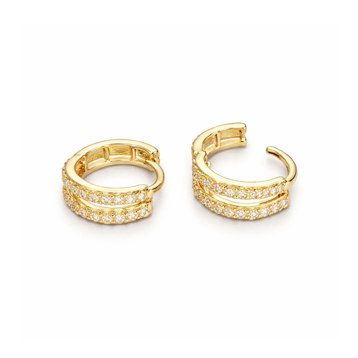0.20" Gold Small Chunky Hoop Earrings Classic for Women size and feature image