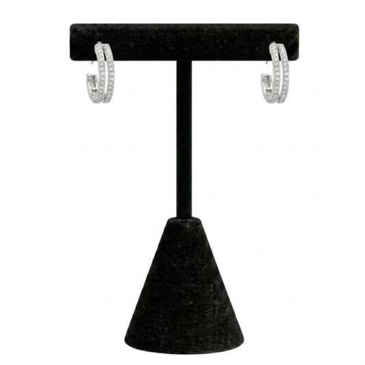 0.20" Silver Small Chunky Hoop Earrings Classic Jewelry Women